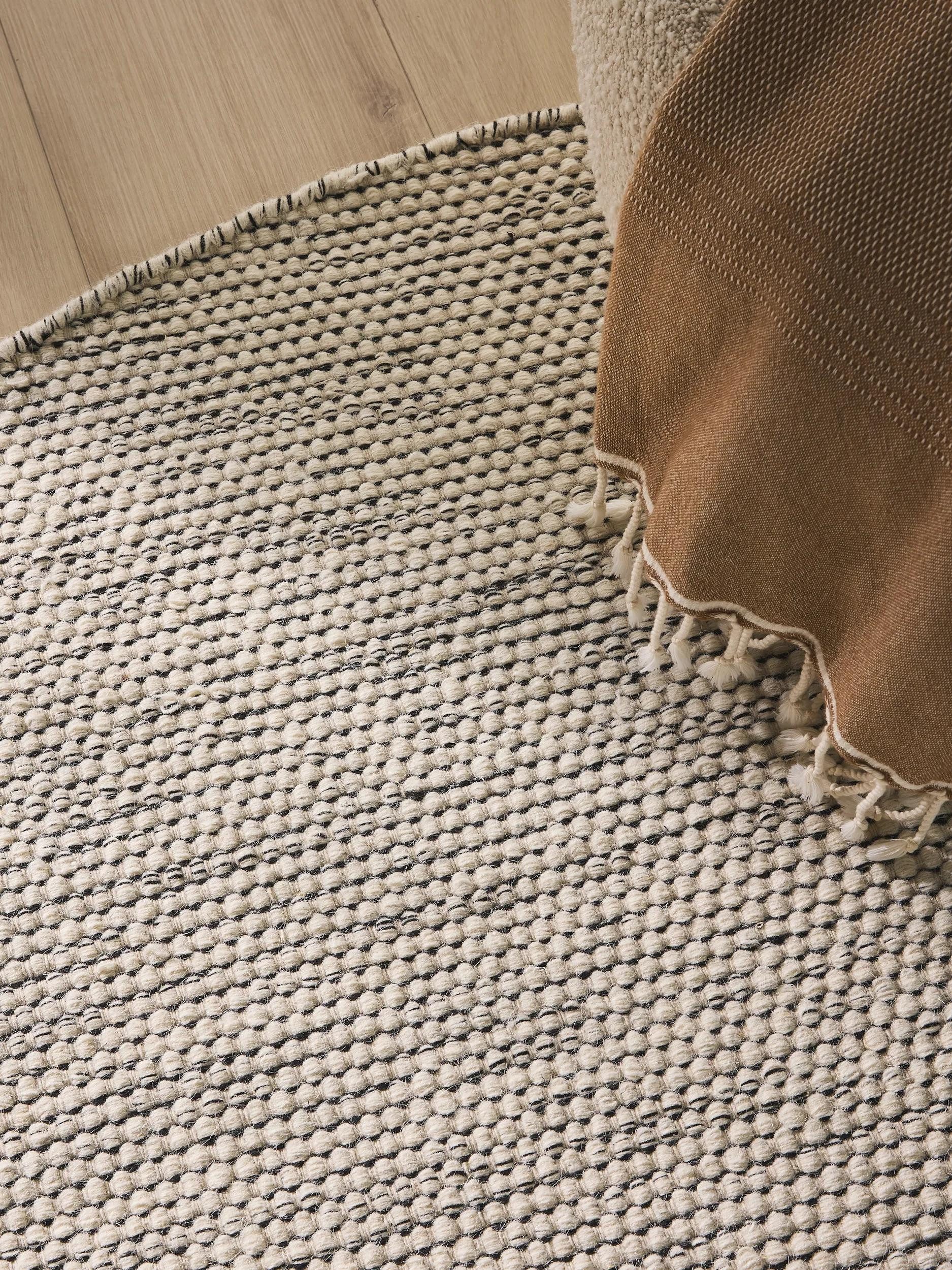 benuta Wollteppich Rocco, rund, Höhe: 5 mm, Teppich Wohnzimmer, Schlafzimmer, Esszimmer, Flur, Kunstfaser, Cozy
