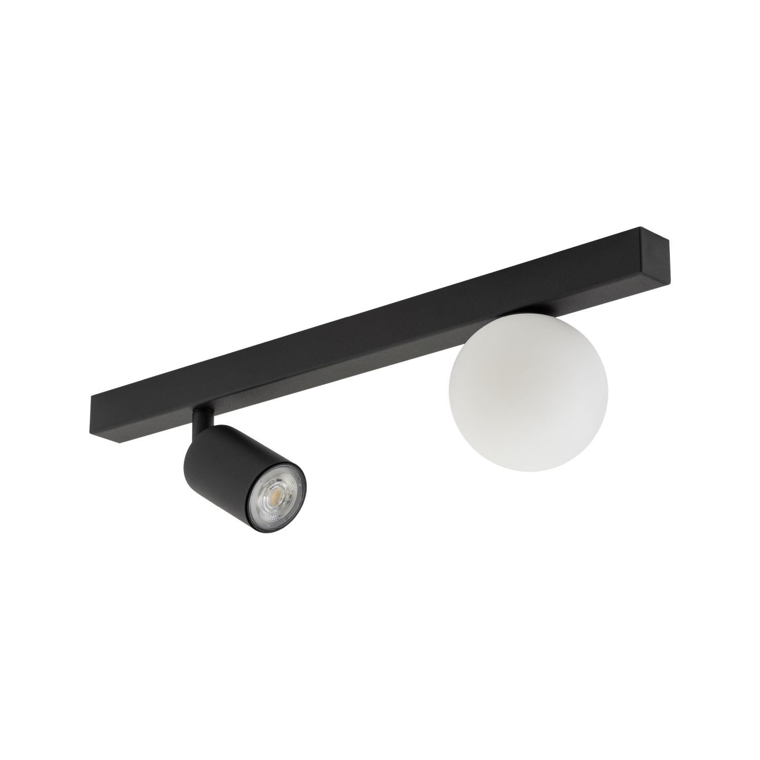 Licht-Erlebnisse Deckenstrahler THOMAS, ohne Leuchtmittel, verstellbar 49 cm Schwarz Weiß GU10 + G9 Glas Metall
