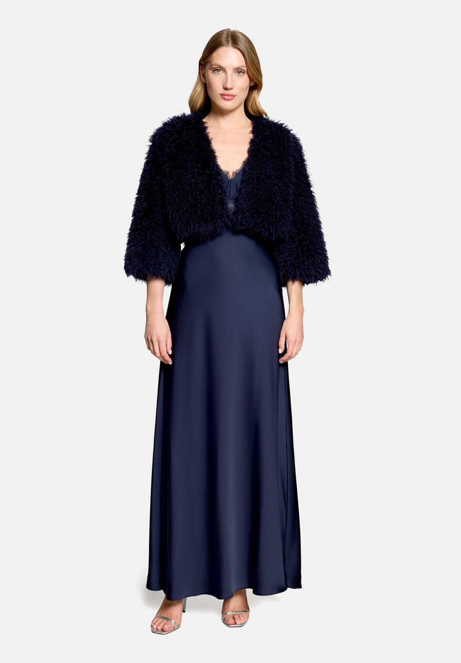 Vera Mont Fellimitatjacke Damen mit Rundhalsausschnitt