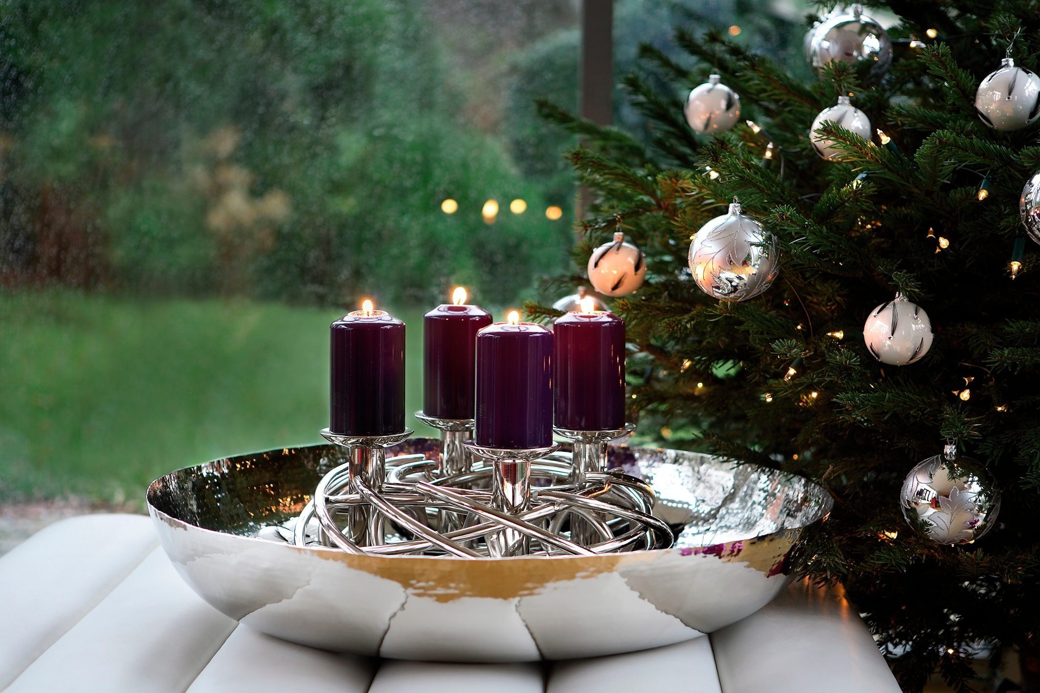 Kerzenständer CORONA, für Weihnachtsdeko, Ø cm Adventskranz, 40 ca. Adventsleuchter, Fink Stumpenkerzen,