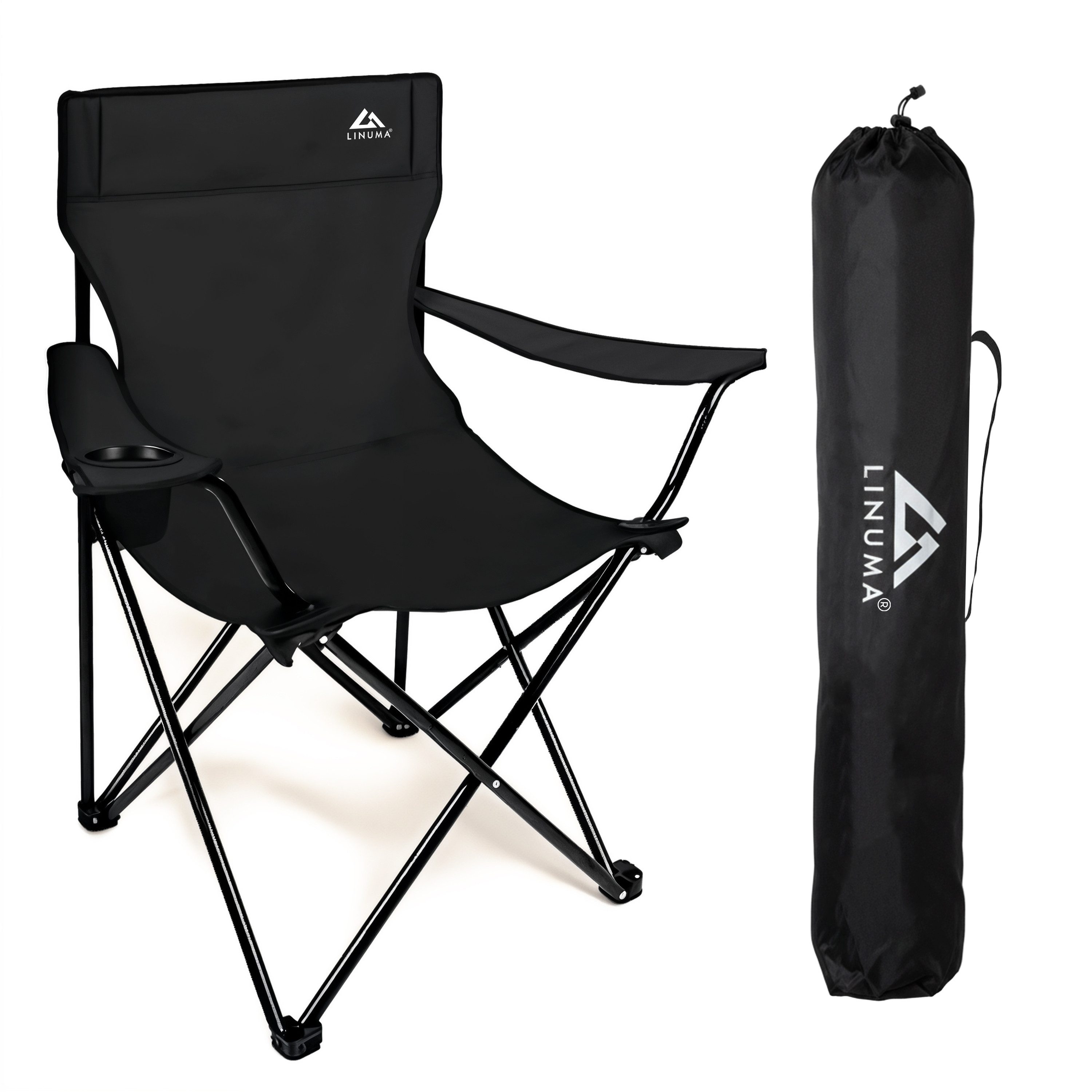 LINUMA Campingstuhl faltbar mit extra großem Getränkehalter, stabiler Klapp günstig online kaufen