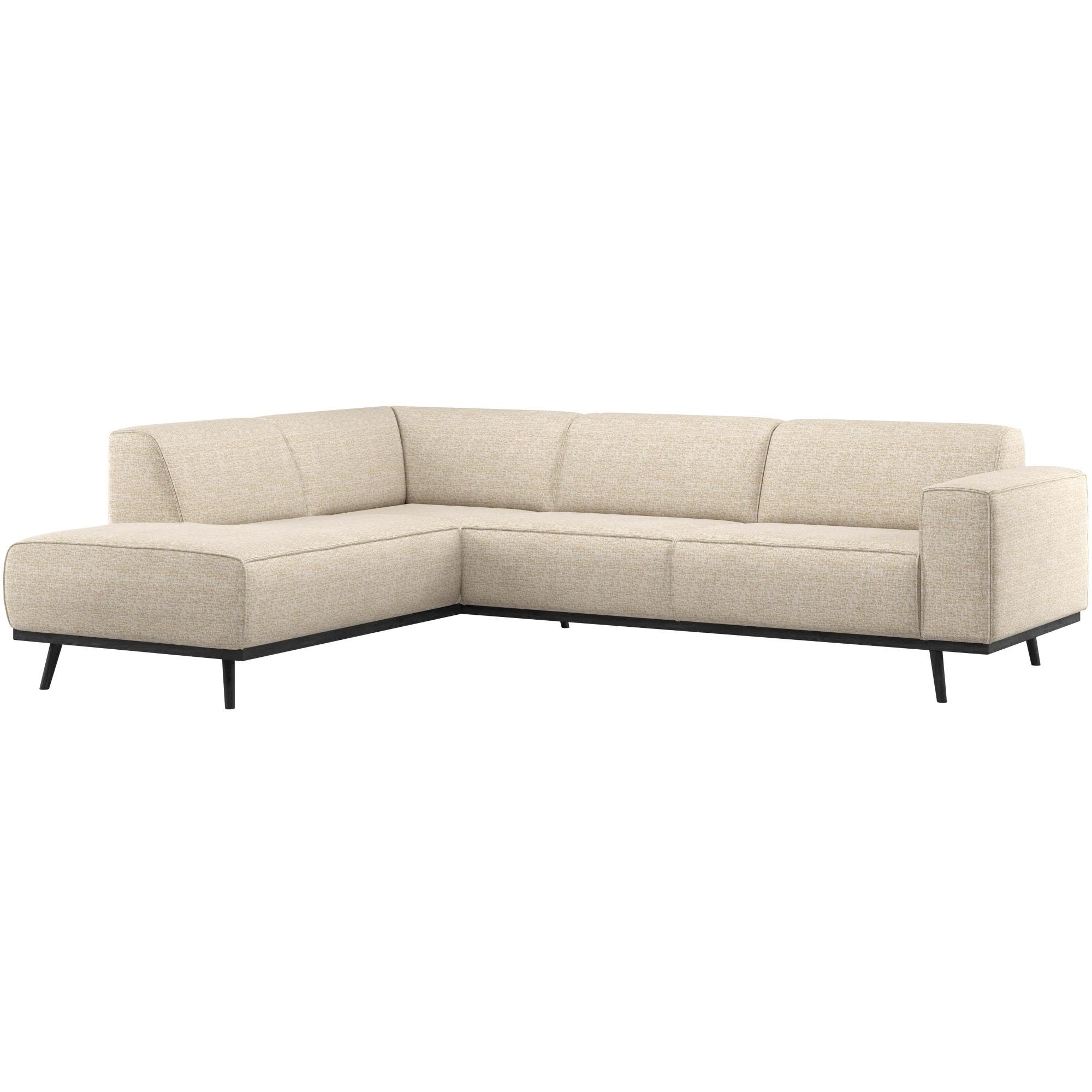 WOOOD Ecksofa Statement, Melange-Stoff, modern, Beige, Links, elegantes, abgerundetes Design mit hohem Sitzkomfort