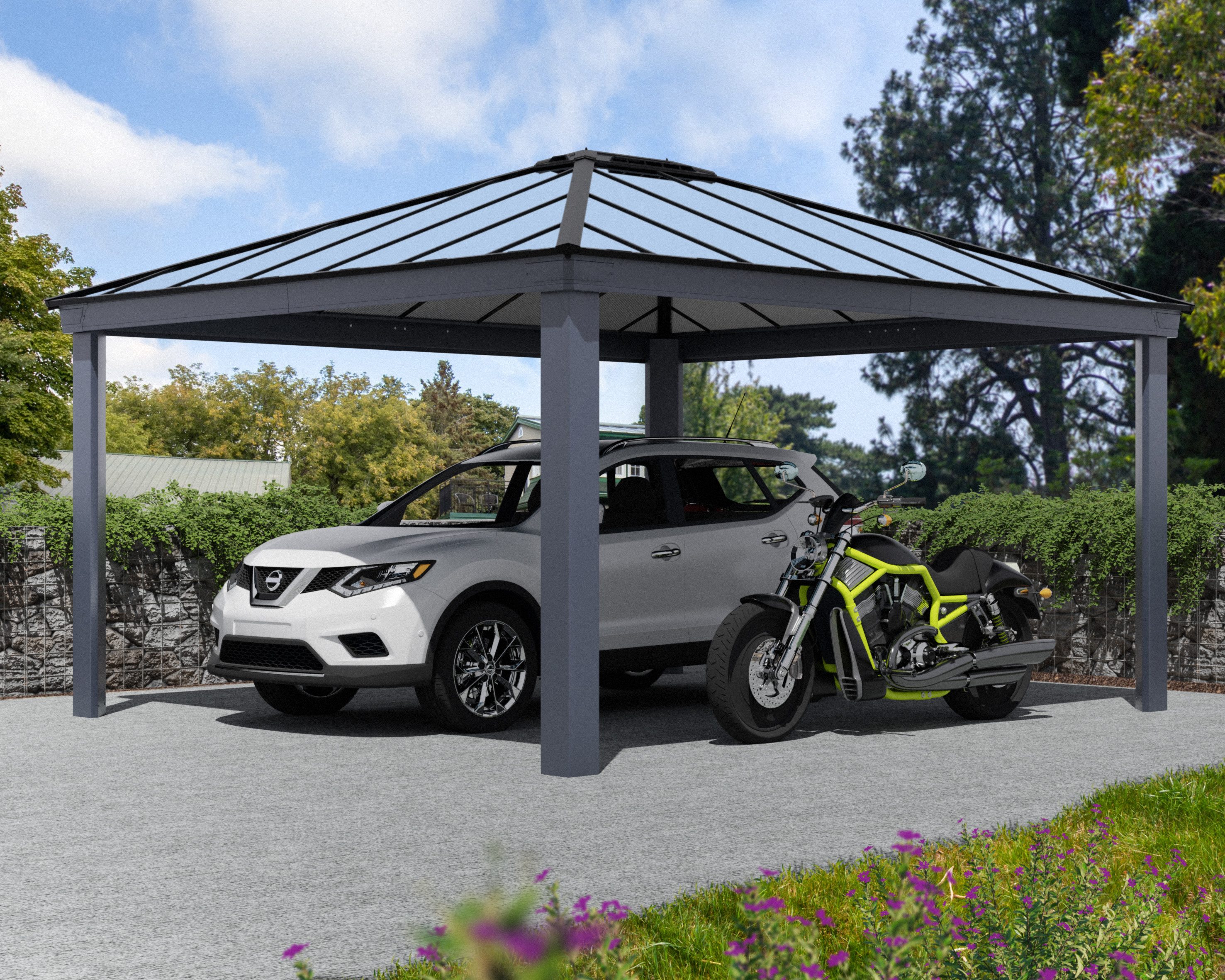 Palram - Canopia Doppelcarport Colorado, BxT: 426x487 cm, 207 cm Einfahrtshöhe, 100% UV-geschützt