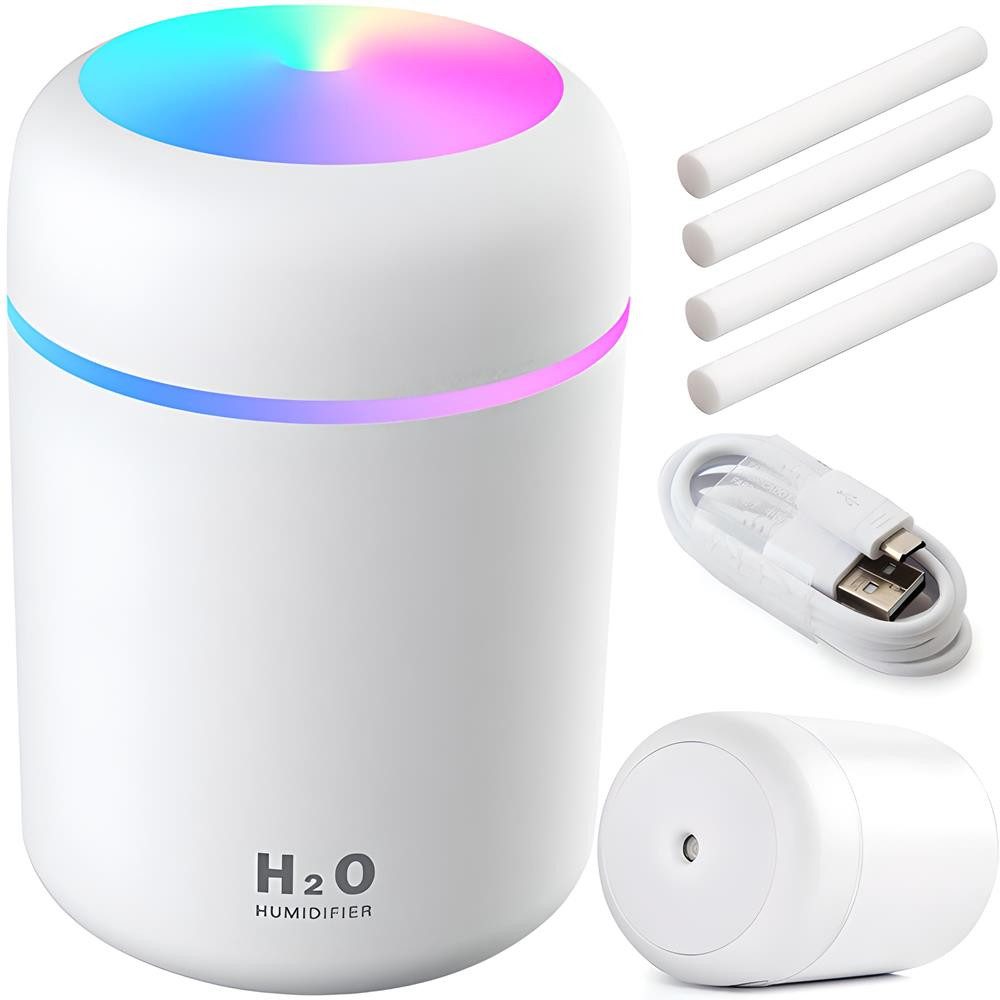 Retoo Luftbefeuchter Luftbefeuchter Ultraschall Aroma Diffuser RGB Farben USB Humidifier, 0,30 l Wassertank, Extrem leise im Betrieb, Nachtlichtfunktion, Aromatherapie