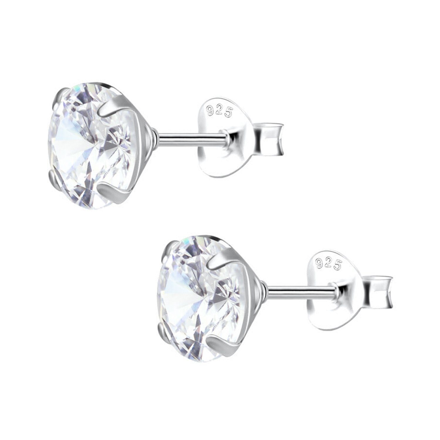 LÖB Paar Ohrstecker Damen Ohrringe 925 Silber Stecker mit Zirkonia Diamant günstig online kaufen