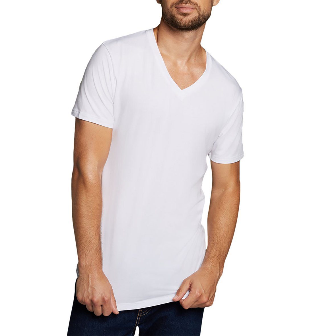 Bamboo basics T-Shirt Damen T-Shirt Unterhemd KATE, 4er Pack Weiß 