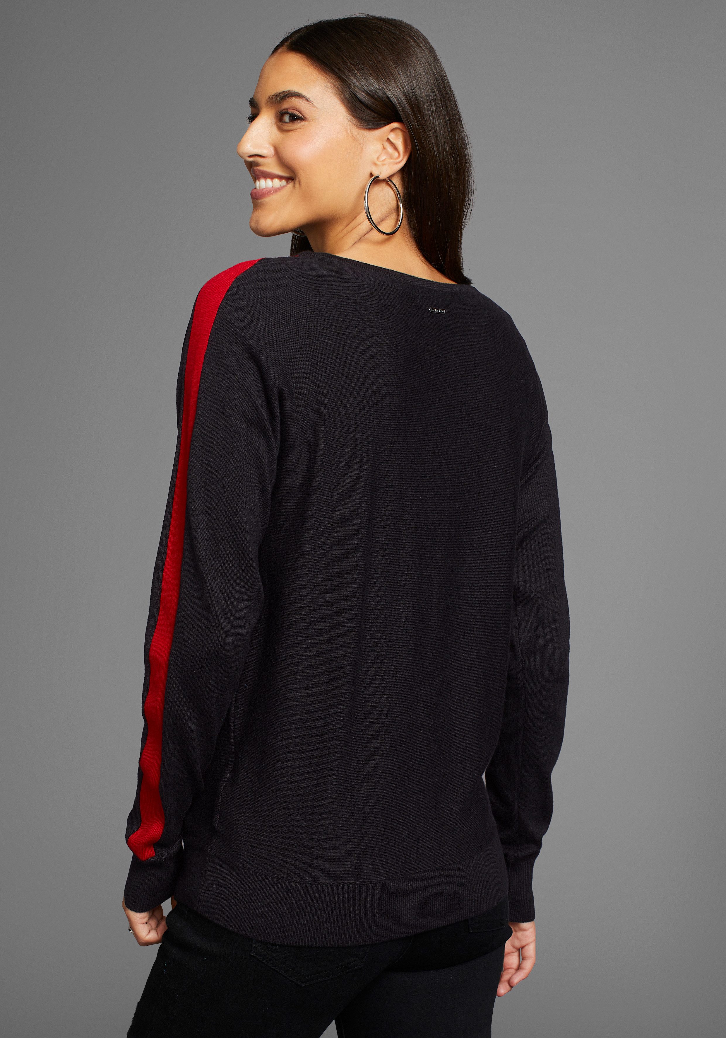 Laura Scott Longpullover mit farblich abgesetzten Kontraststreifen günstig online kaufen