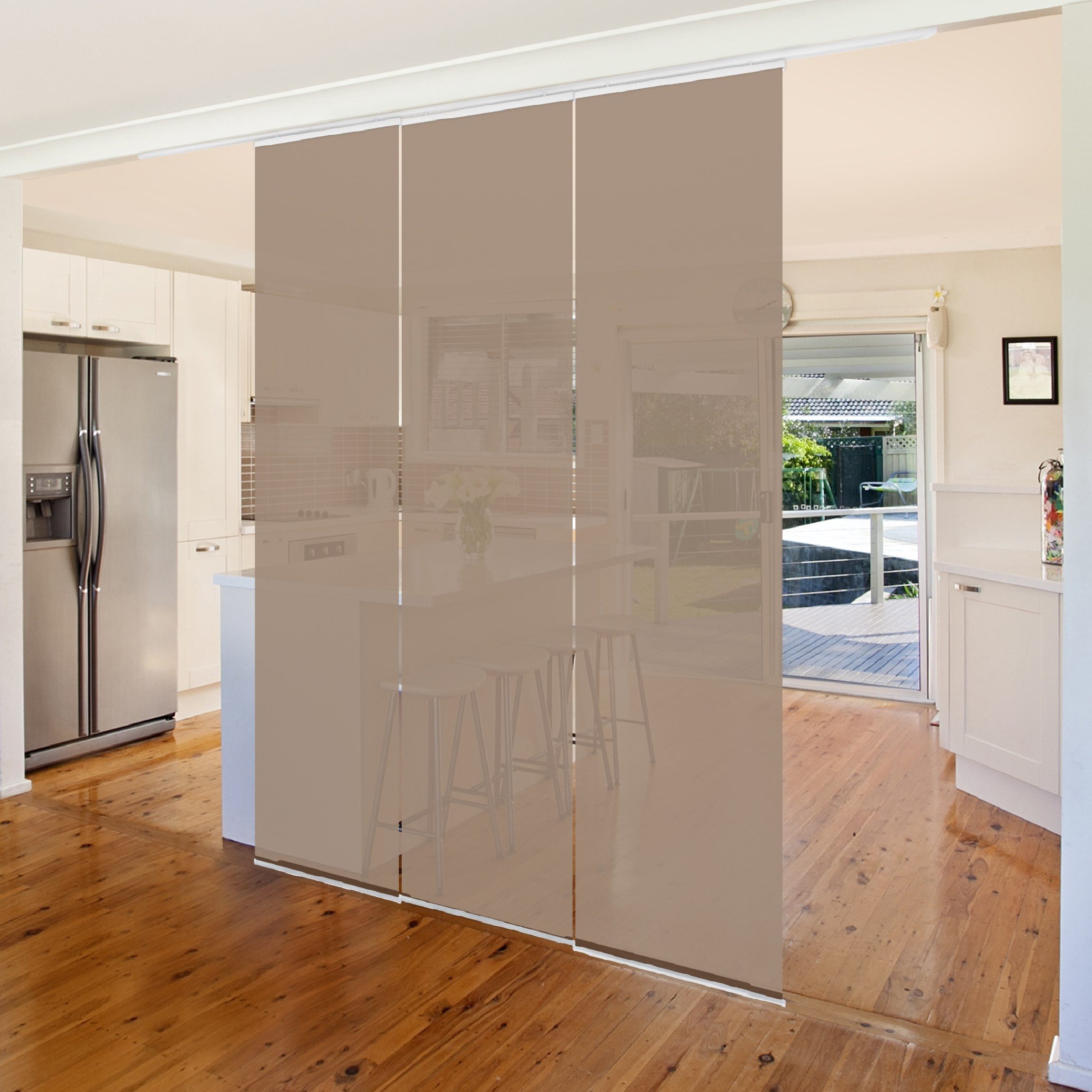 Bilderdepot24 Schiebegardine modern Flächenvorhang blickdicht Mocca, günstig online kaufen