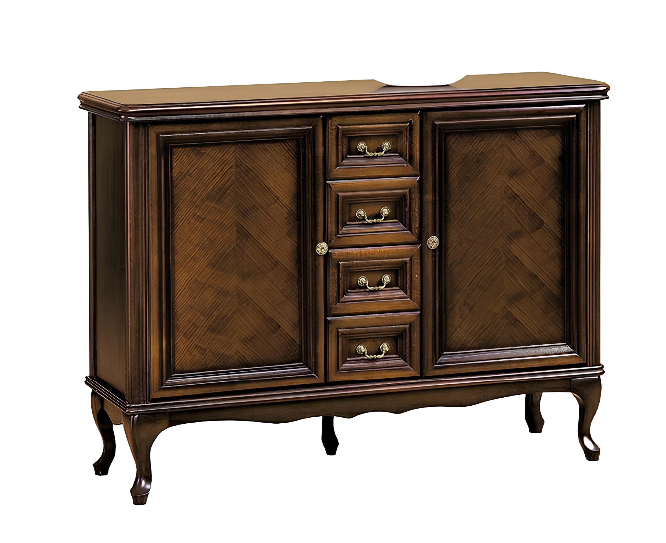 Xlmoebel Kommode Antiker Apothekenschrank im klassischen Stil mit Kommoden und Schrank (Klassische Kommode Kommoden Kommodenschrank - Model W-K2A), Hergestellt in Europa