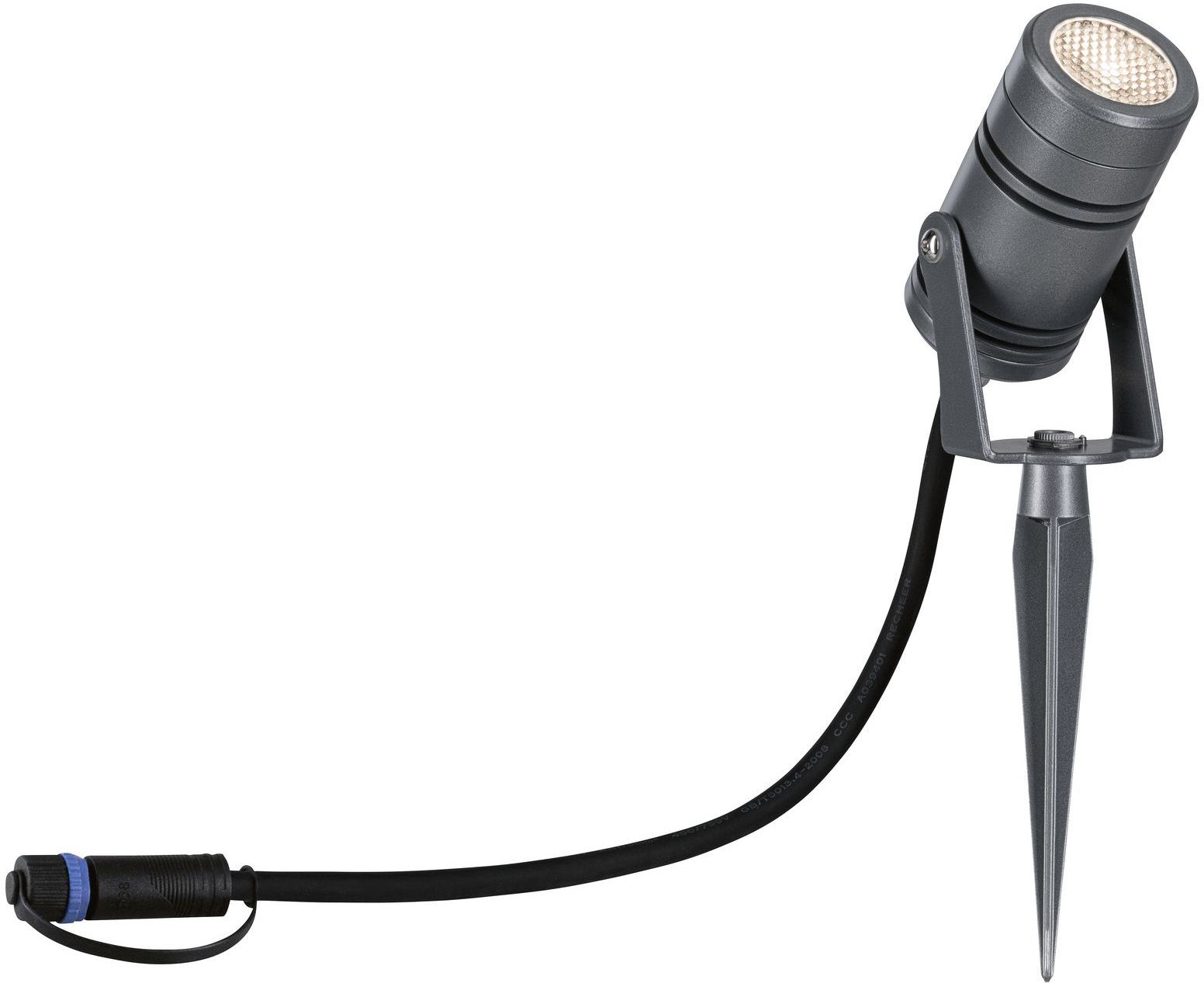 Paulmann LED Gartenstrahler Plug&Shine, LED fest integriert, Warmweiß, LED-Modul, 12W IP65 230V 3000K Alu Grey