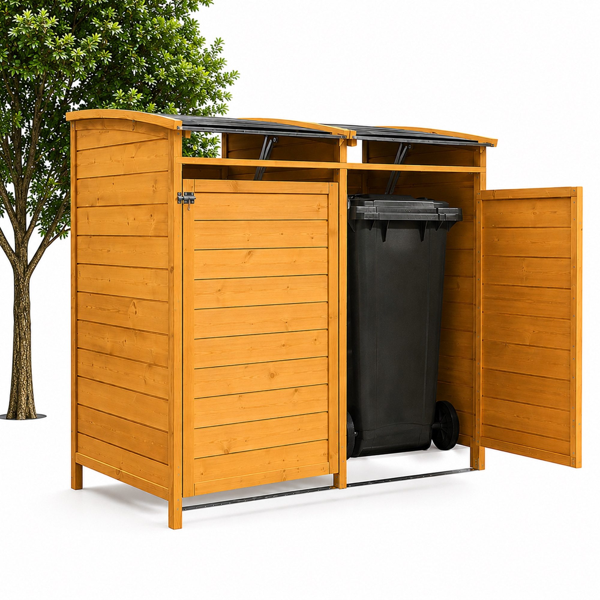 Mucola Mülltonnenbox Doppelbox für 2 Tonnen Mülltonnenverkleidung für 2x 120L oder 240L (Stück), Witterungsbeständig