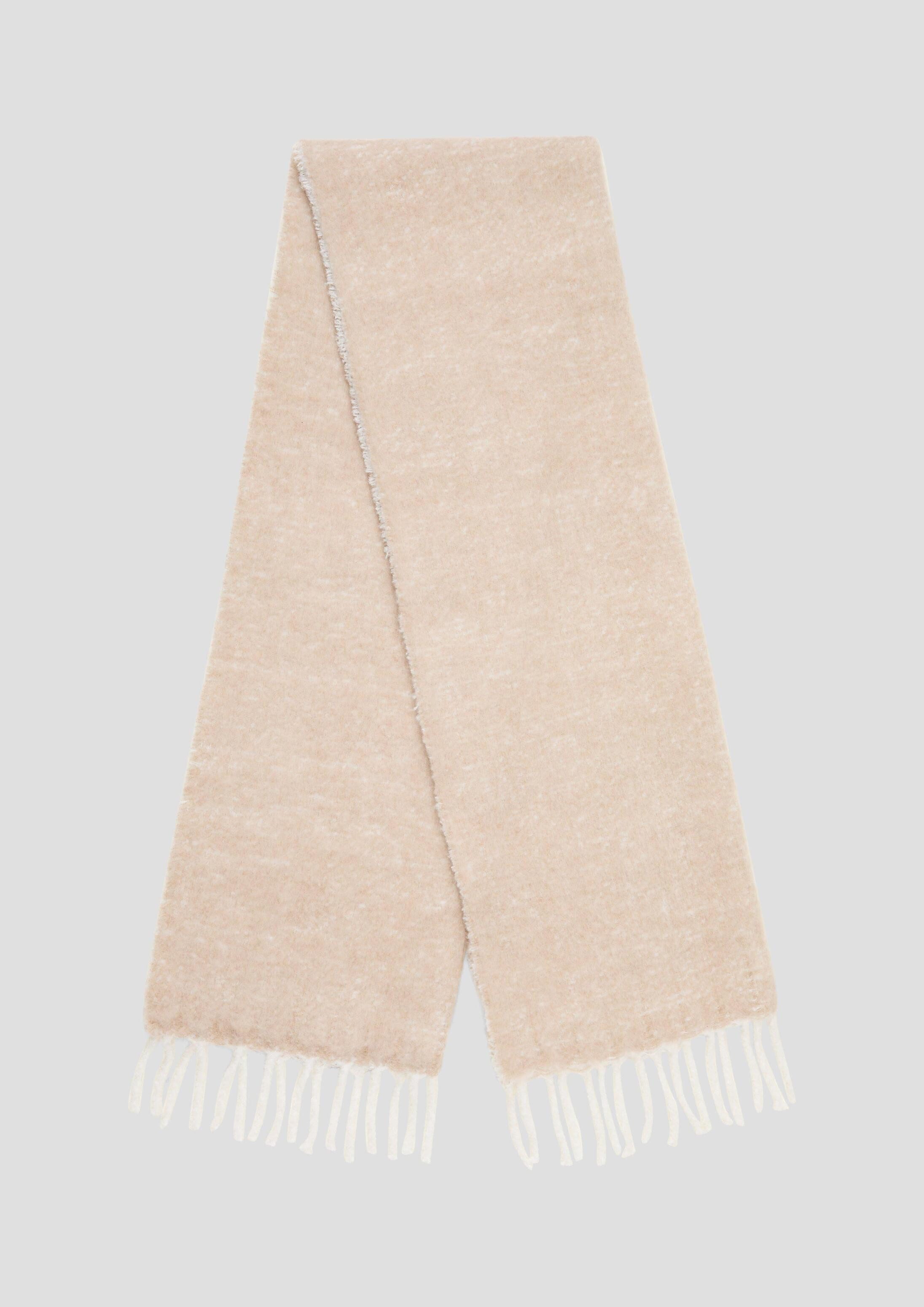 s.Oliver Schal Tuch, Flauschiger Schal mit Fransen