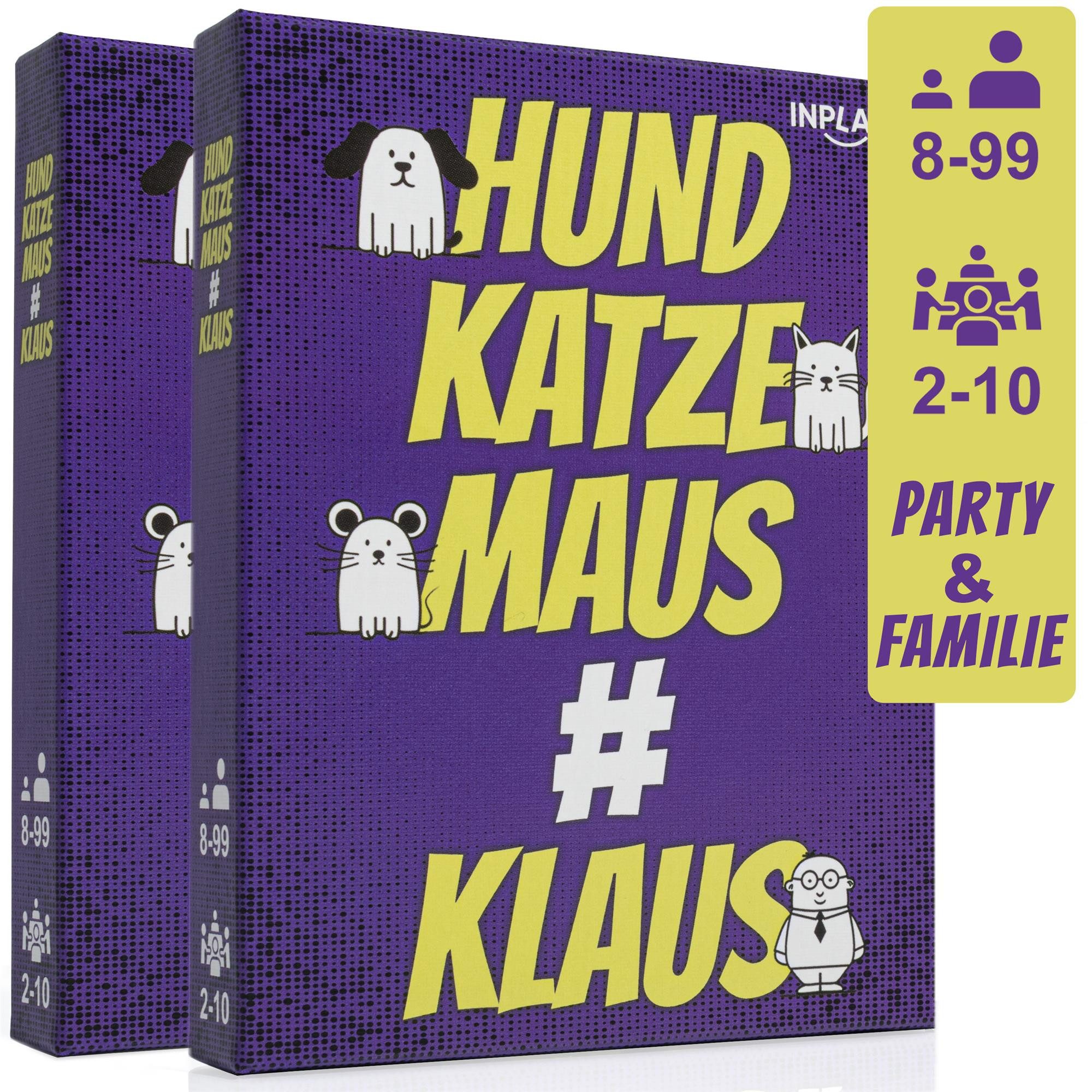 Hausfelder Spiel INPLAYS Hund Katze Maus # Klaus Kartenspiel (Doppelpack), Familienspiel, Kartenspiel, Partyspiel, Neuheit, für die ganze Familie