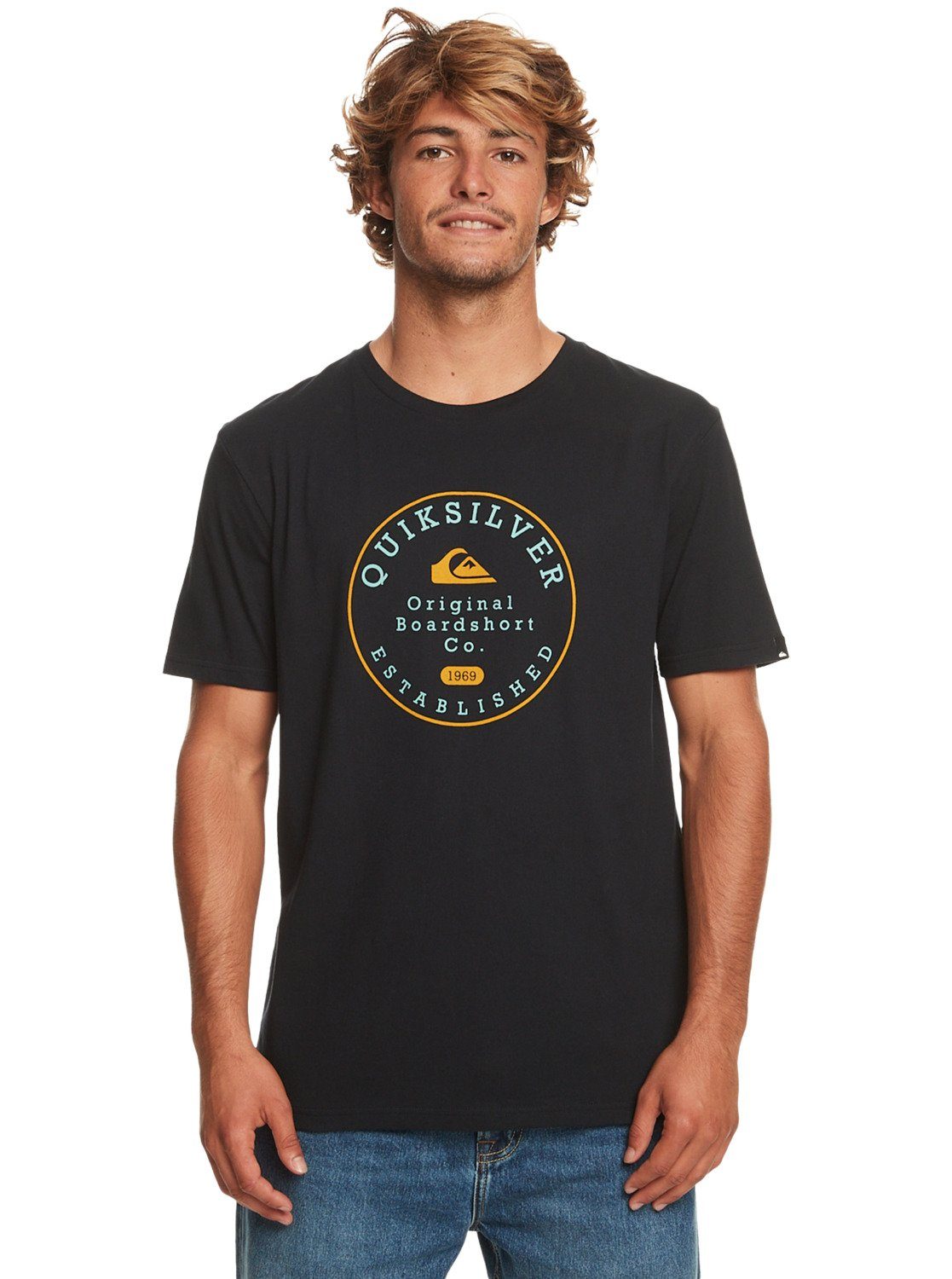 Quiksilver T-Shirt Circle Trim Black | Sport-T-Shirts