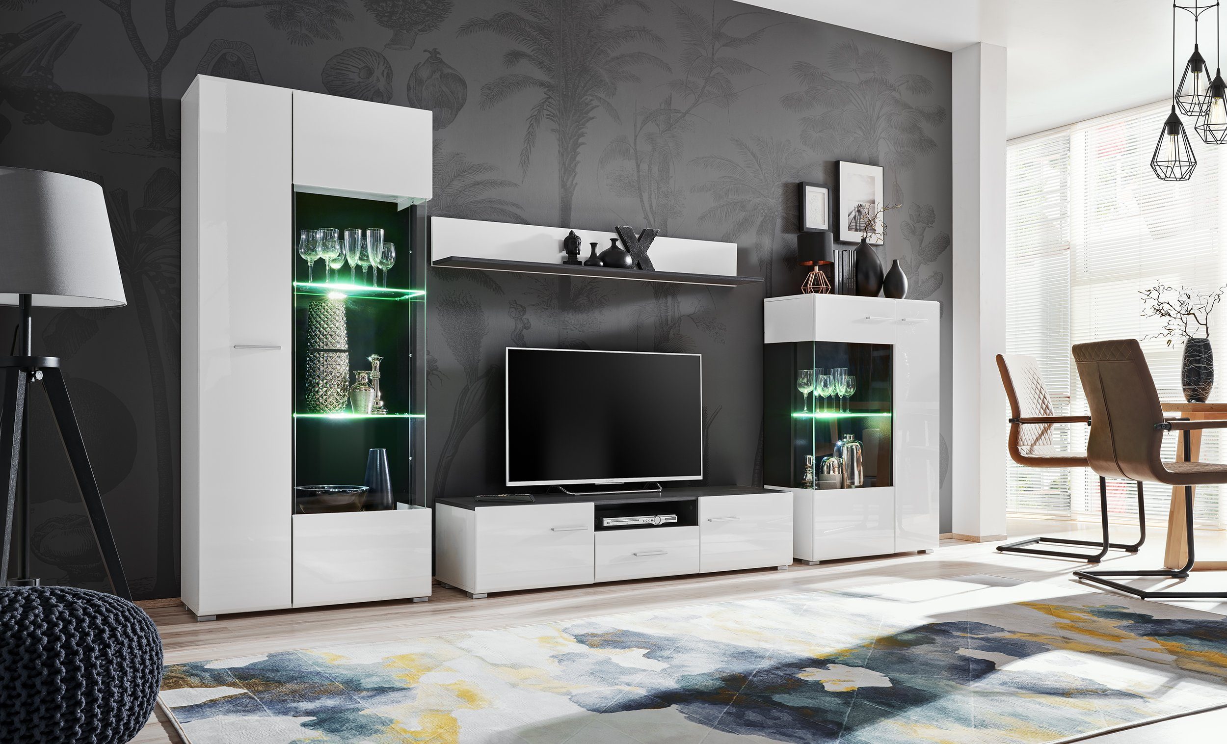 99rooms Wohnwand Irvine, (Wohnmöbel, Wohnzimmer-Set, Set günstig online kaufen