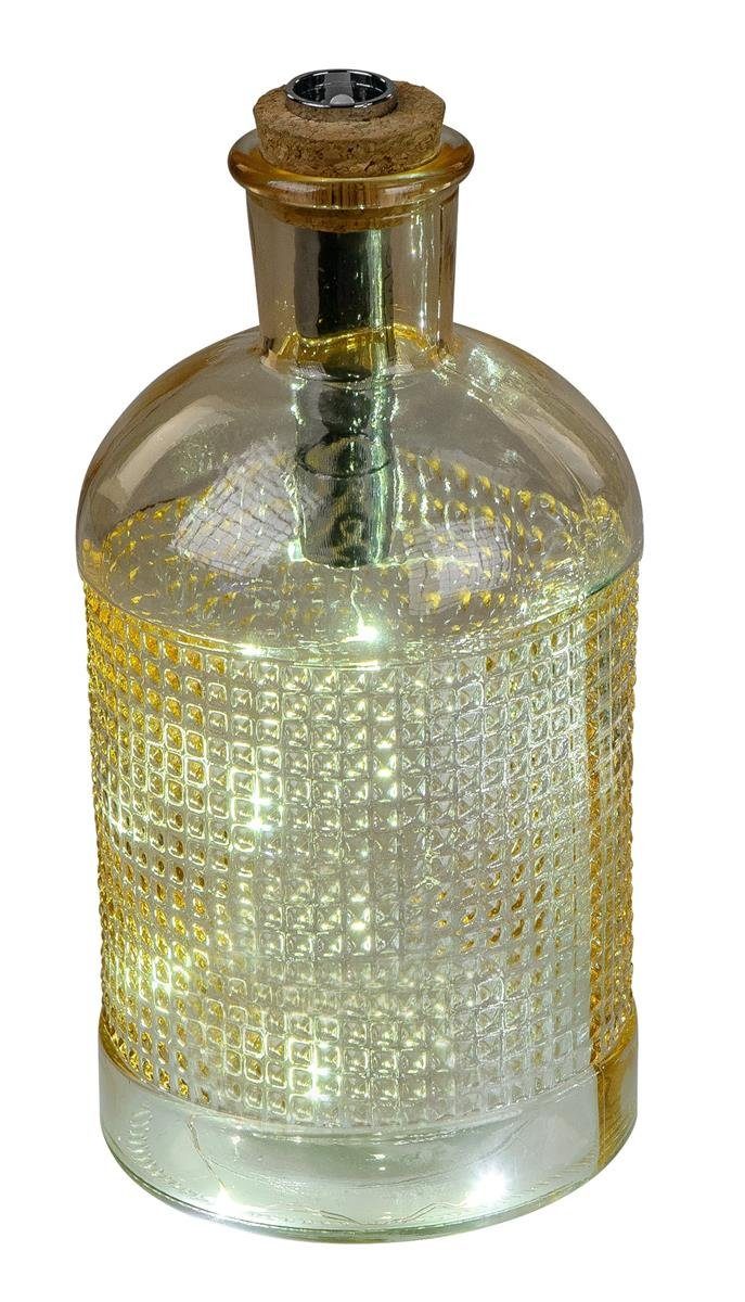 dekojohnson Windlicht LED Flasche Flaschenlicht Sonnenflasche 10x22cm