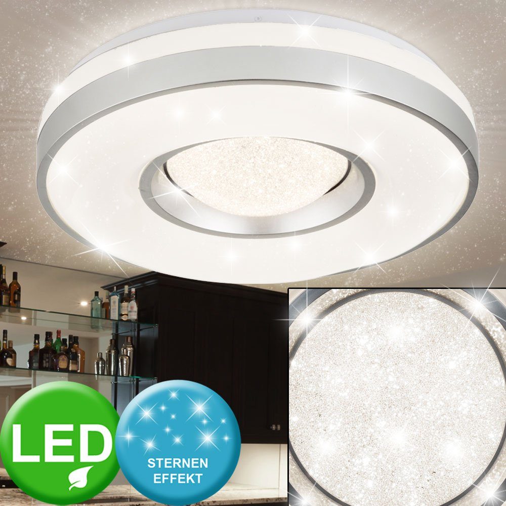 LED verbaut, etc-shop weiß mit Deckenleuchte Wohnzimmer LED LED-Leuchtmittel fest Deckenlampe Deckenleuchte,