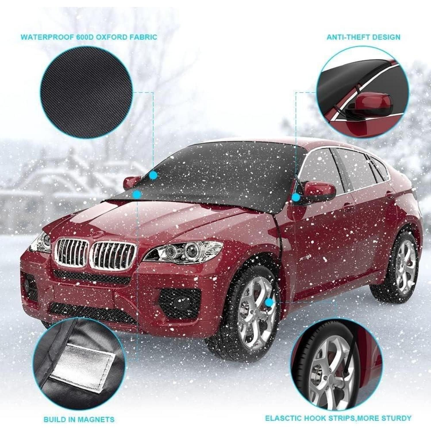 Luxury Collection Car Cover, Car Windshield Cover, Winter Windscreen, Magnetic, Foldable, 175x120cm