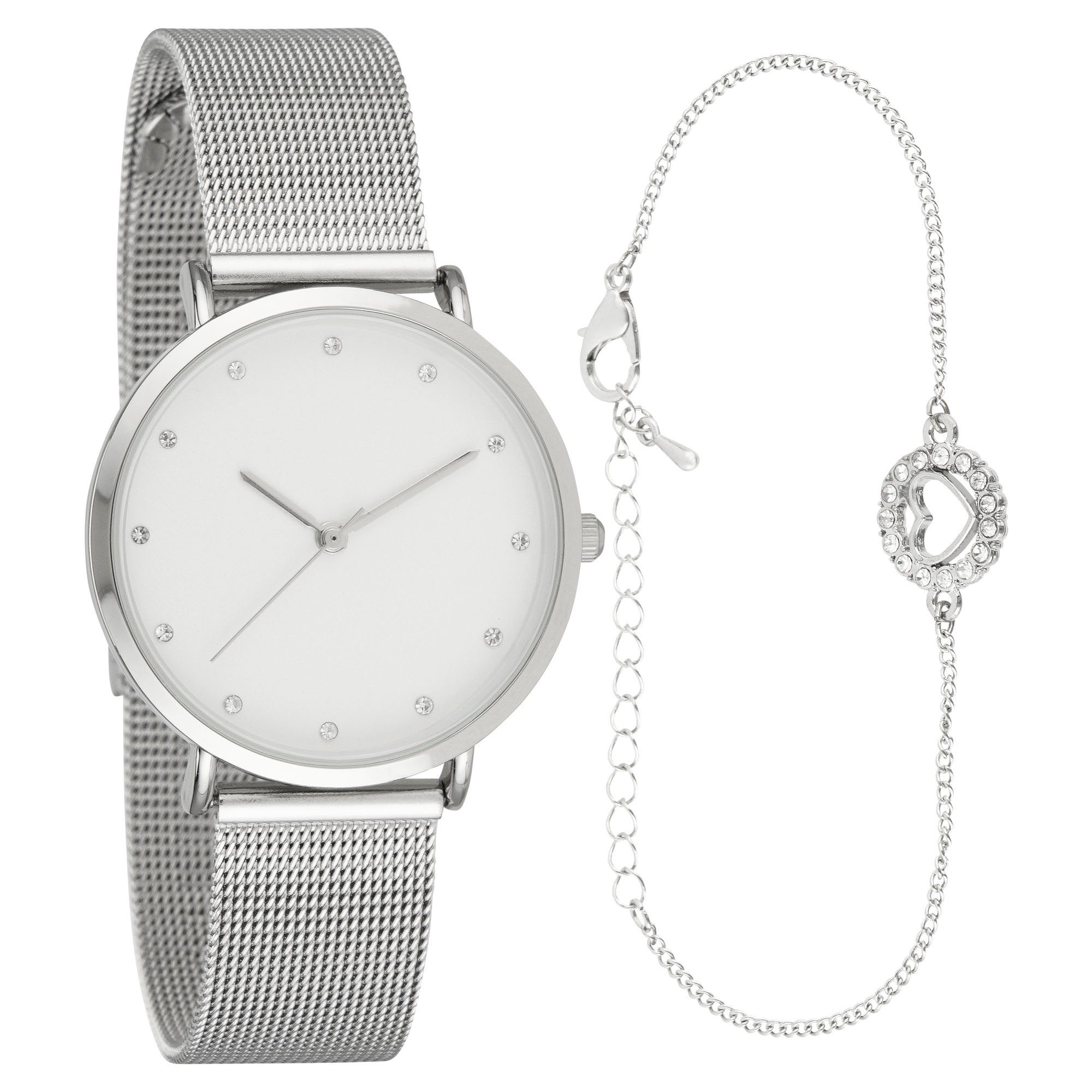 SONSTIGE Uhr »Damen Armbanduhr mit Metallarmband & schönem Schmuckarmband  Schmuckset Quarzuhr - 2-LD5250-4« online kaufen | OTTO