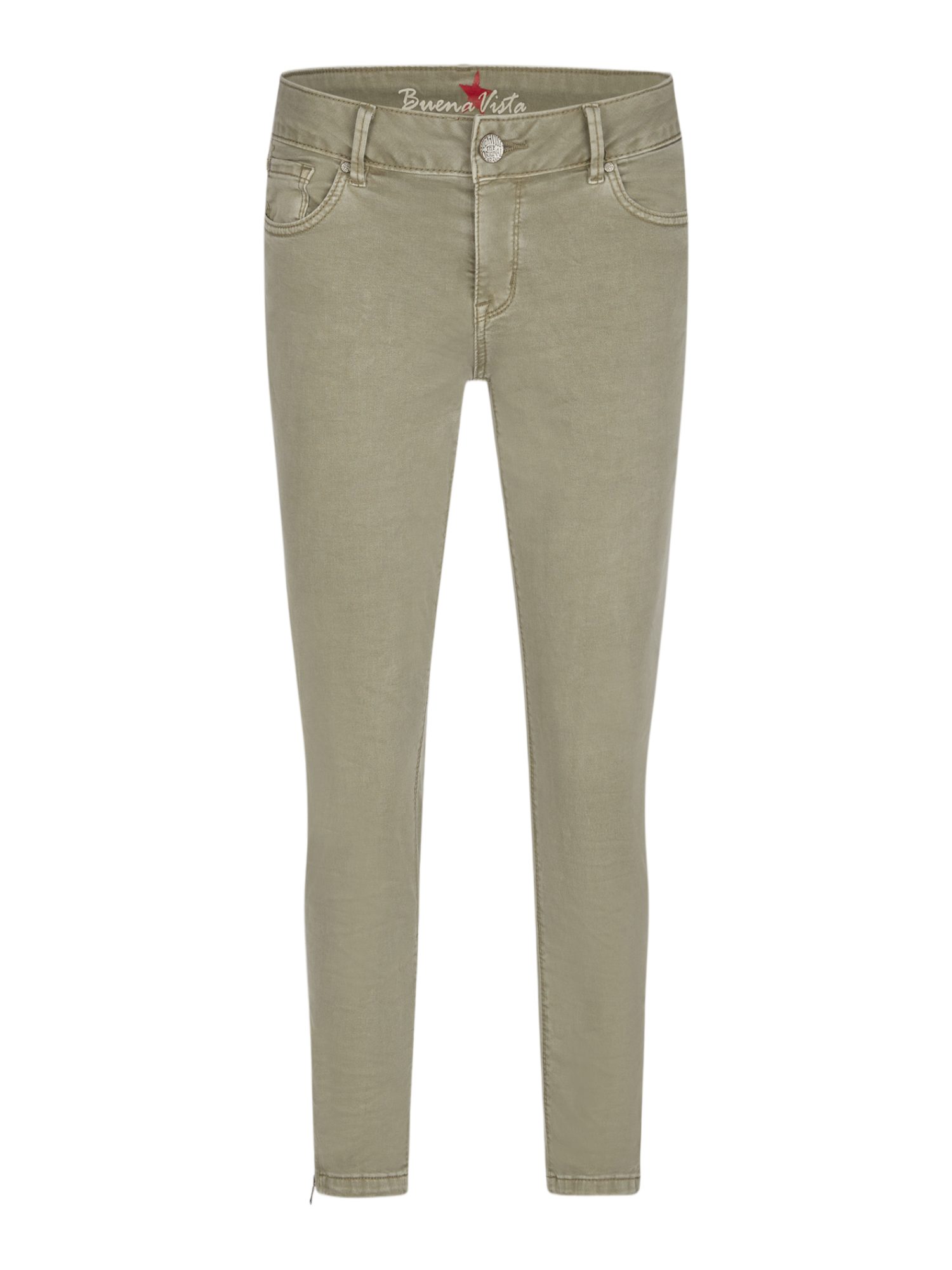 Buena Vista Stoffhose grün,Casual,Baumwolle,Unifarben,Slim Fit,Mittel