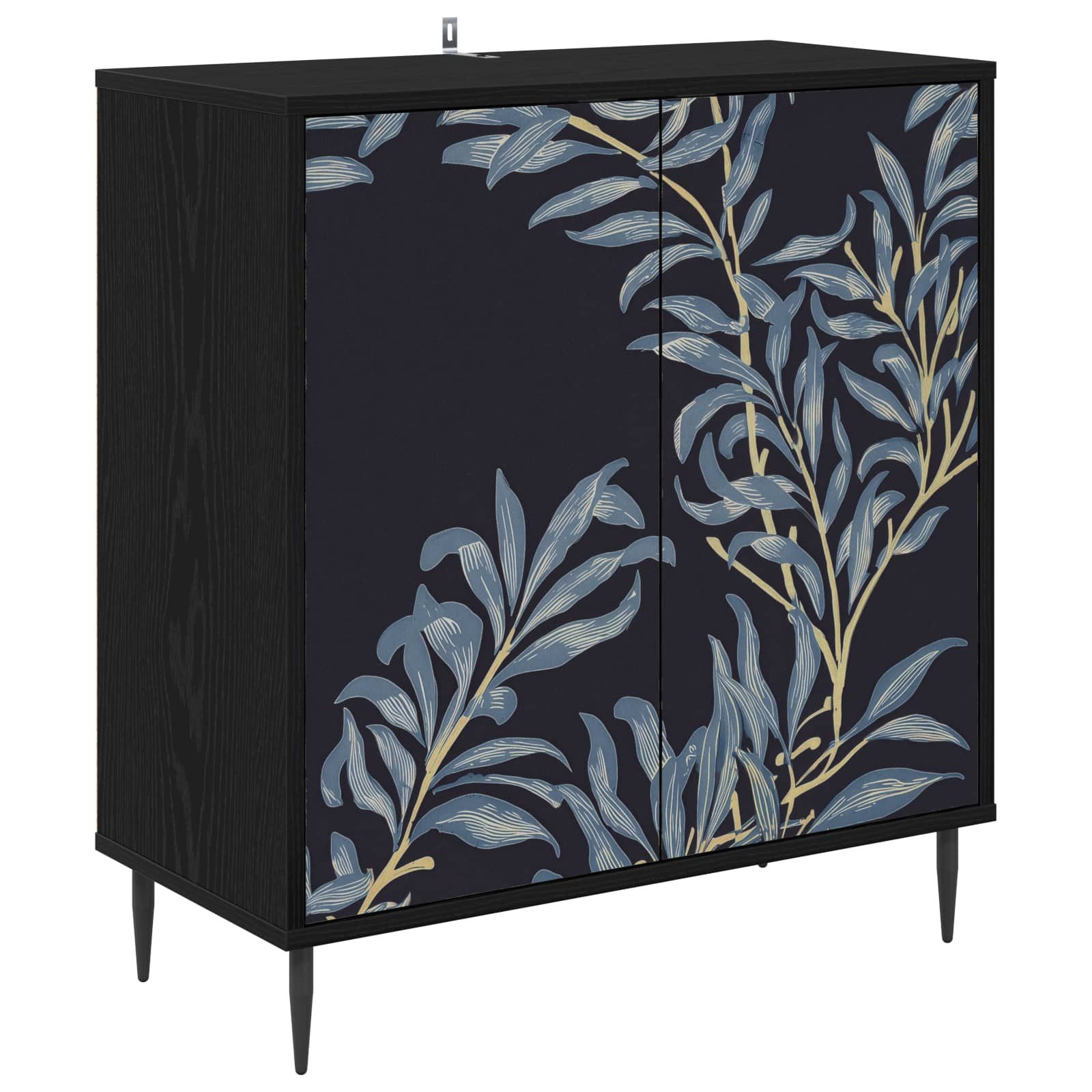 vidaXL Sideboard Sideboard DOKKUM Schwarz Eichen-Optik 69 x 33 x 76 cm (1 St)