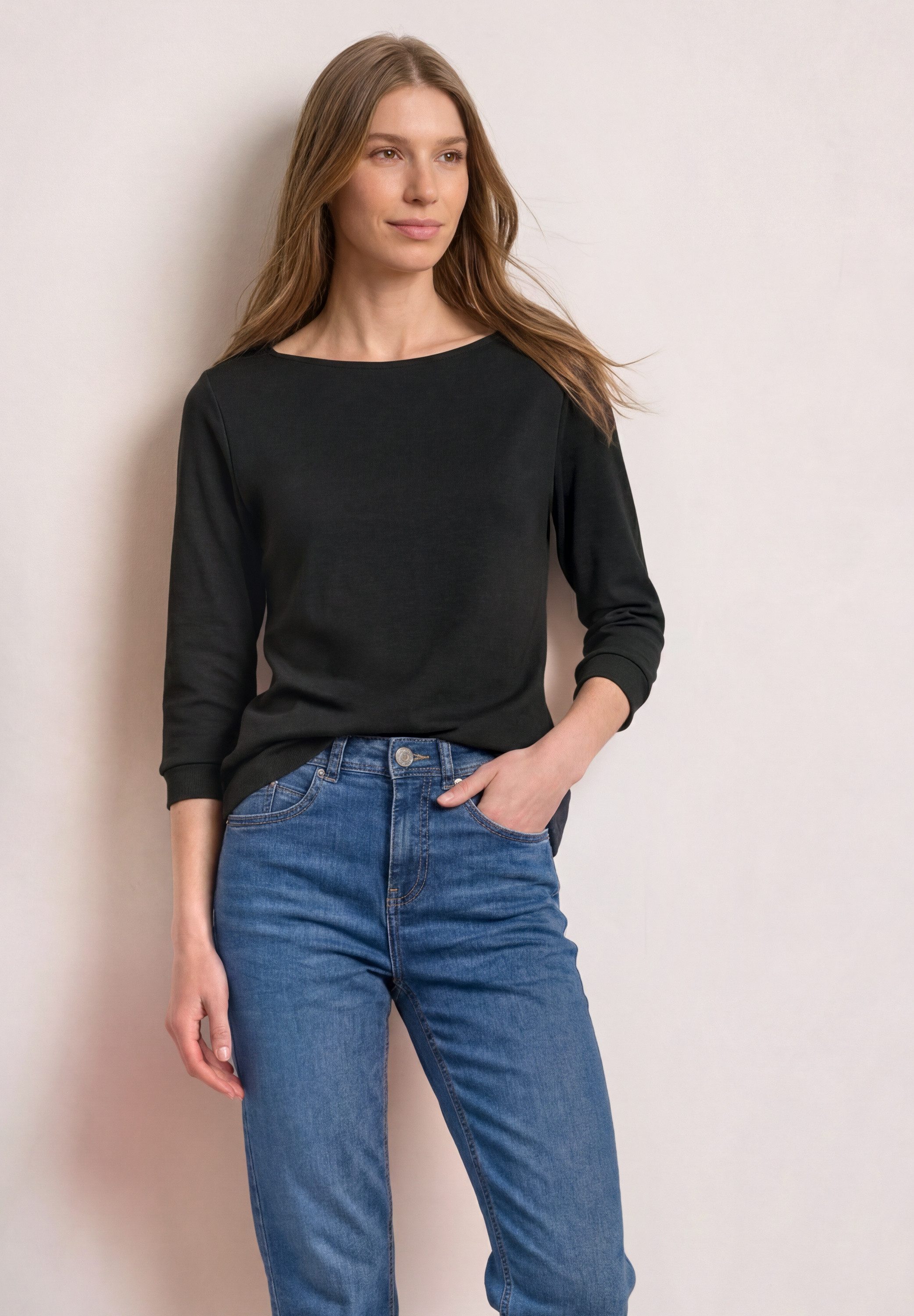 STREET ONE Langarmshirt mit U-Boot-Ausschnitt