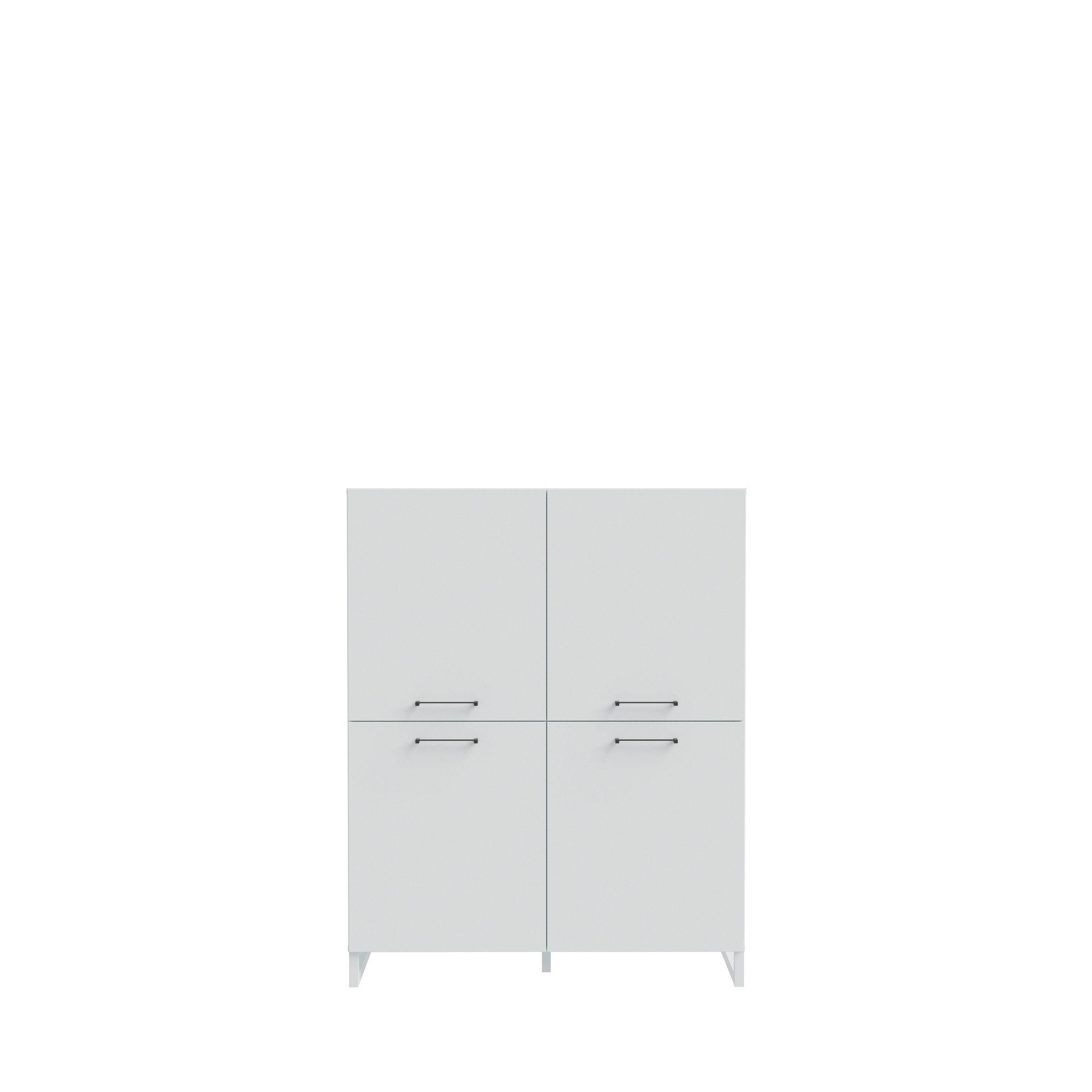 PREISBRECHER Highboard SILBA, 4 Türen, Secret grey - 109,9x138,2x41,1cm (BxHxT)