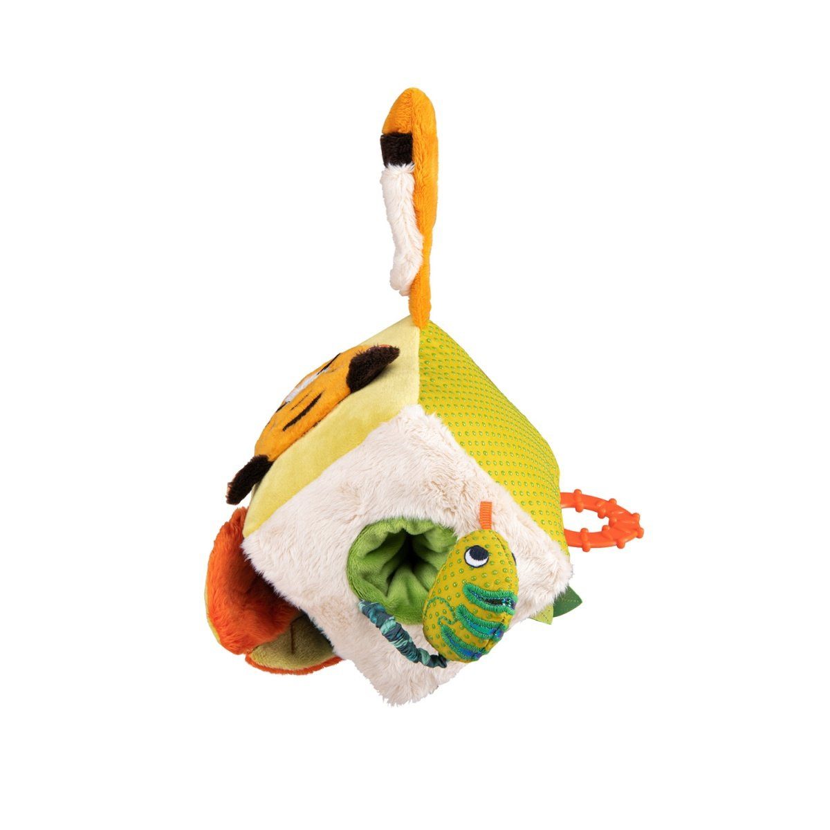 Greifspielzeug Spielwürfel Dschungel 17x14x13 cm Aktivityspielzeug Kinderwagen