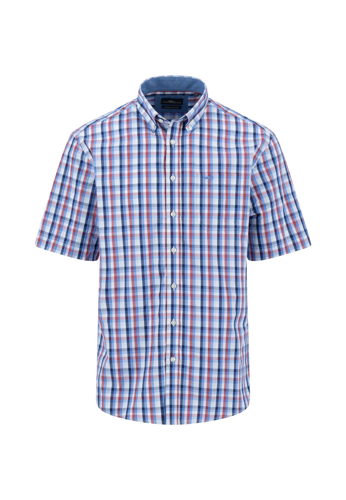 FYNCH-HATTON Kurzarmhemd im Karo-Look und mit Button-Down-Kragen