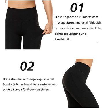Yvette Sporthose Hohe Taille, blickdicht, mit Seitentasche, Fitness Yoga Sporthose, Streetwear - S110199A