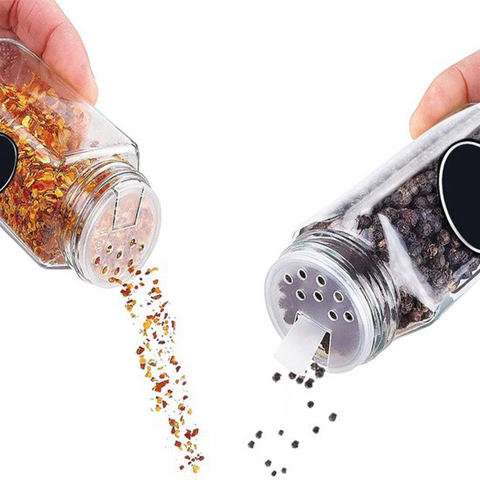 Coonoor Gewürzstreuer Gewürzgläser Salz- / Pfefferstreuer, (Set, 12-tlg), aus Glasmaterial, (12-tlg)