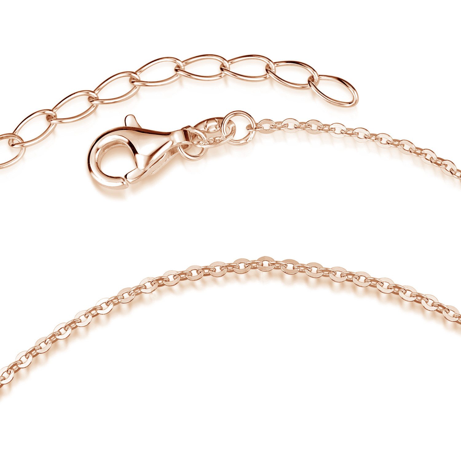 Materia Armkette Damen Rosegold Ankerkette Ø1mm 18-21cm SA-124, 925 Sterling Silber, rosevergoldet