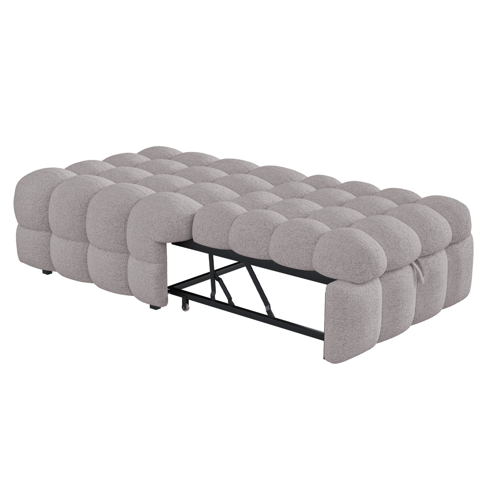 OKWISH Schlafsofa 2-in-1 Polsterbett mit Teddy-Stoff, Ausziehbares Einzelbe günstig online kaufen