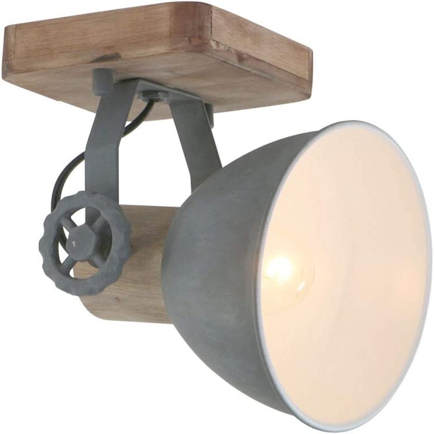 Lampenschirme Gemütliche Metall incl. Hoch Atmosphäre, & Holz LED, Rustikal Warmweiß, Anwendungsbereiche, Deckenlampe 7W Design, Industrie Lichthandel moderne Vintage wechselbar, Schwenkbare Vielfältige Vintage 7968Grau LED Retro Deckenleuchte LED