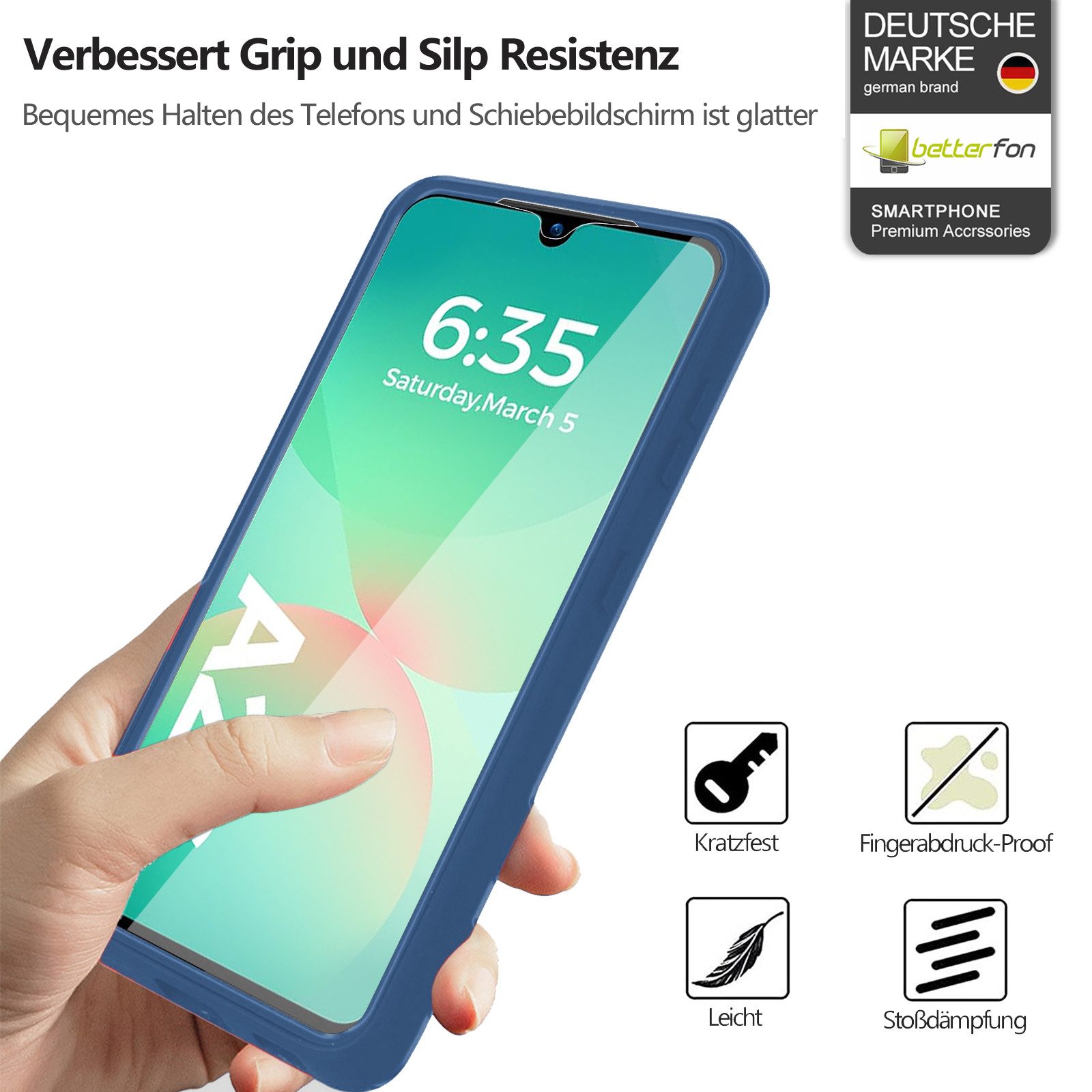 betterfon Handyhülle für Samsung Galaxy A26 2-teiliges 360° TPU Schutzcase, Rundumschutz mit integrierter Displayabdeckung und klarer Sicht