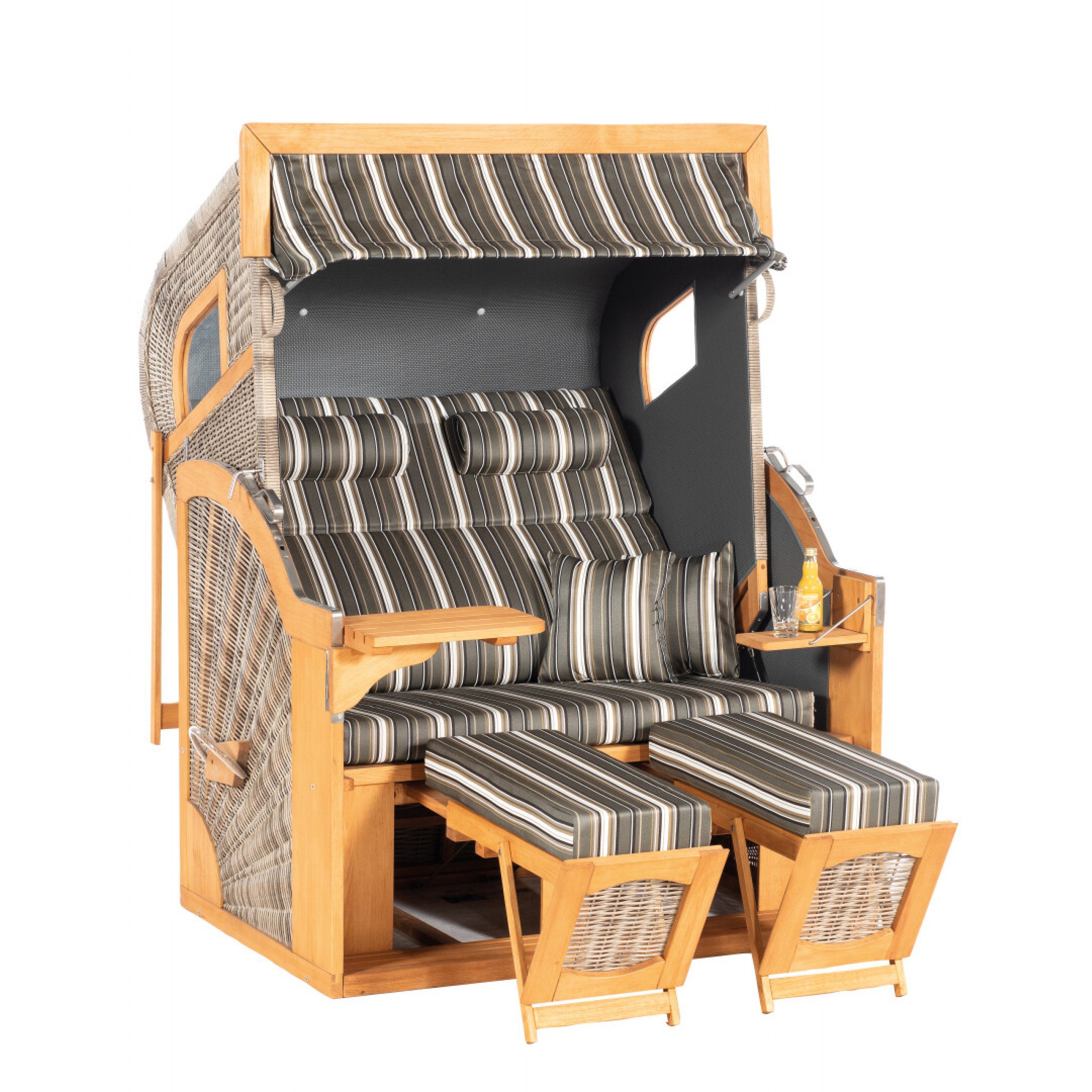 Strandkorb Sonnenpartner Rustikal 405 Z Comfort XL 2-Sitzer Strandkorb 3/4