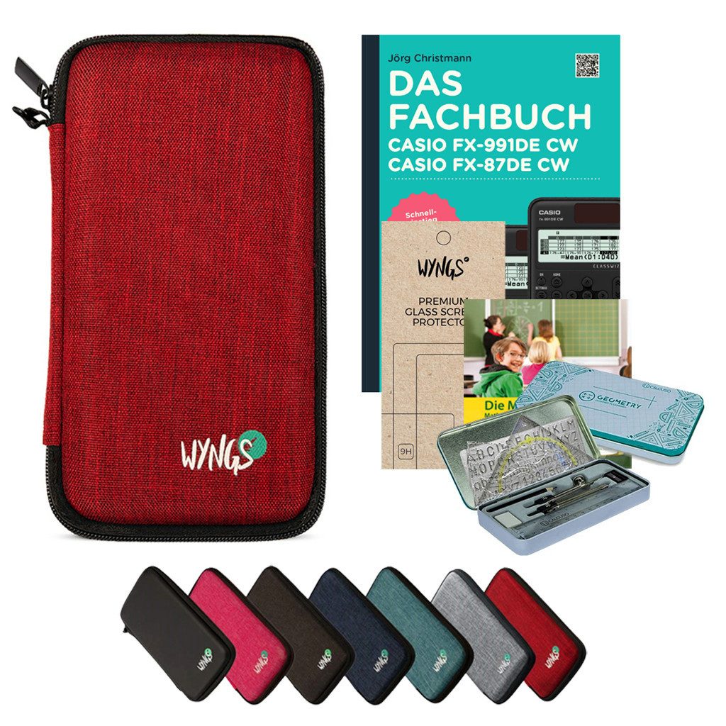 Taschenrechner Zubehör zum Casio fx-87DE CW - Premium Set in Rot