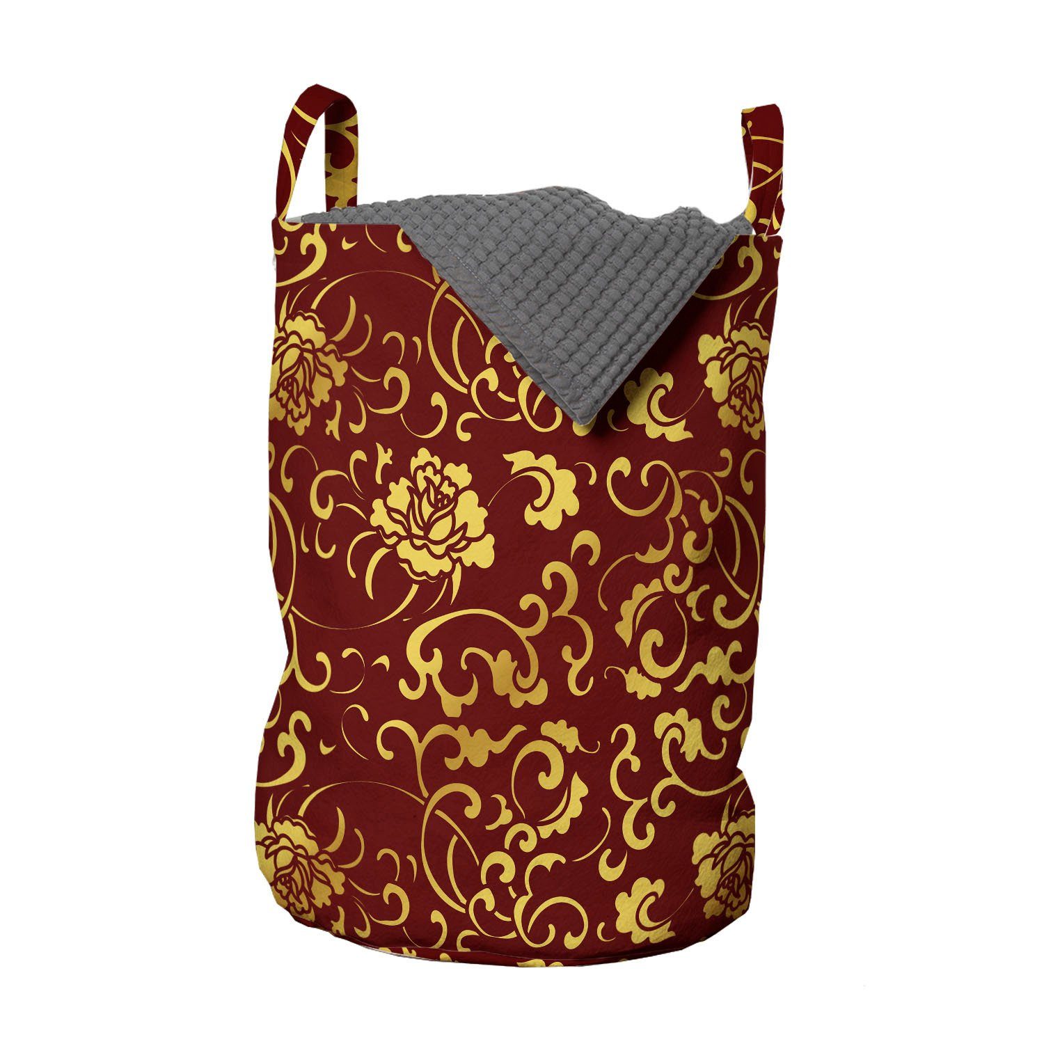 Abakuhaus Wäschesäckchen Wäschekorb mit Griffen Kordelzugverschluss für Waschsalons, Rebe Antique Oriental Pattern