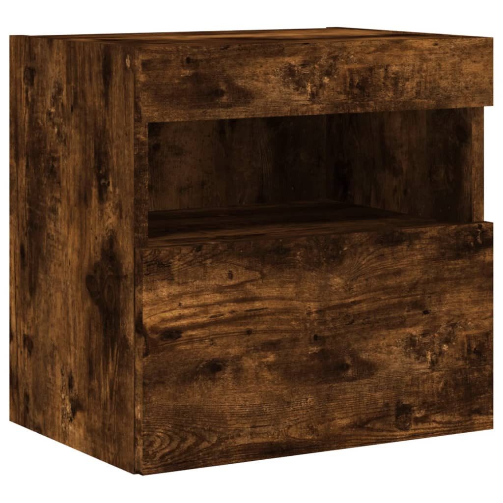 vidaXL TV-Wand TV-Wandschrank mit LED-Leuchten Räuchereiche günstig online kaufen