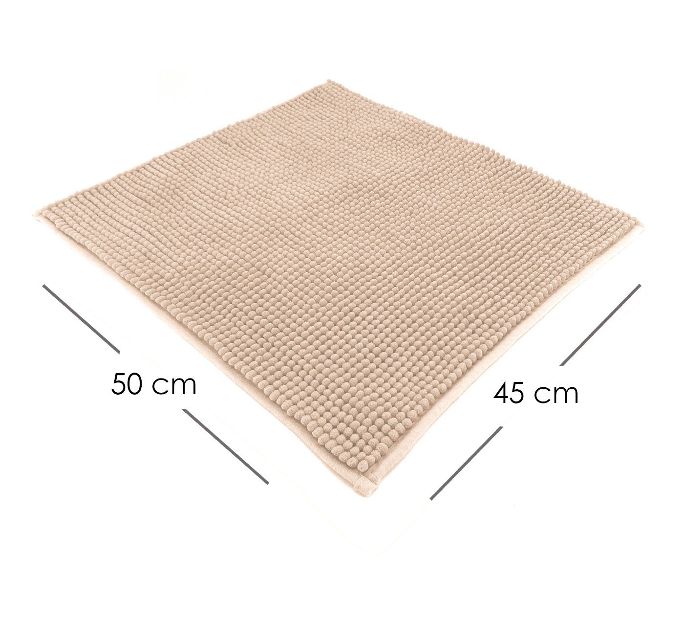 heimtexland Badematte Badvorleger Chenille Badteppich Duschvorleger, rutschhemmend beschichtet, Fußbodenheizung geeignet, schnell trocknend, strapazierfähig, fu – Bild 2 von 5