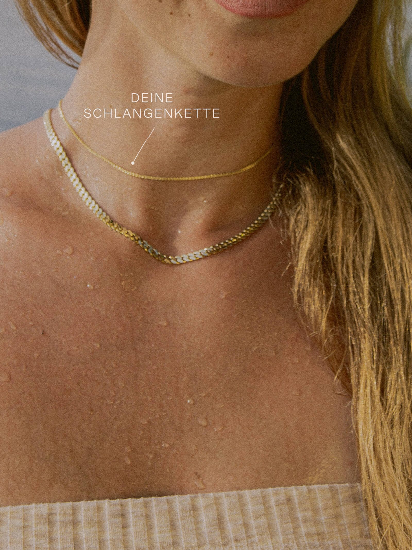 modabilé Goldkette Schlangenkette HEARTFELT 585 Gold (14 Karat), Halskette günstig online kaufen