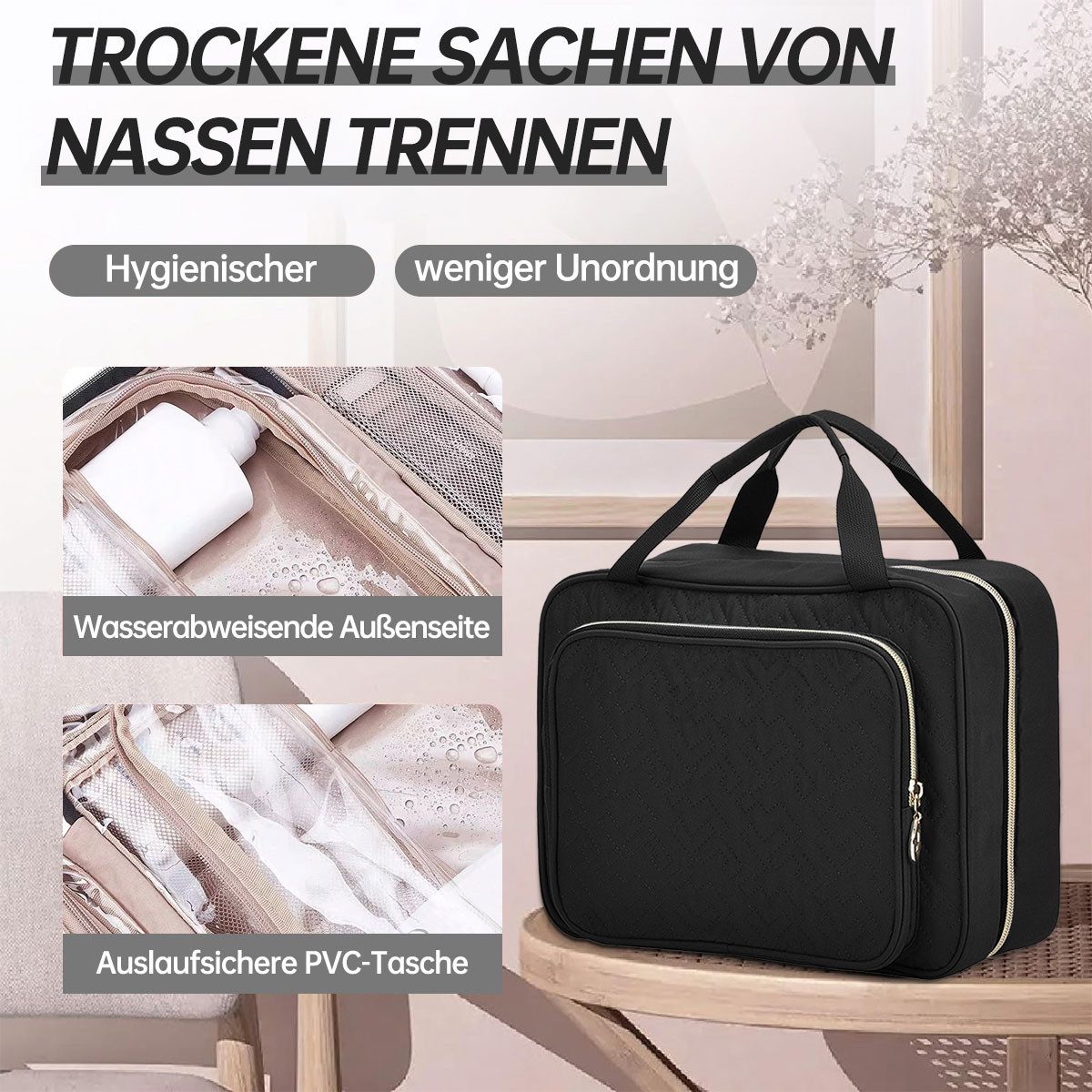 ZEUOPQ Kulturbeutel Tragbare wasserdichte Reise-Make-up-Tasche große günstig online kaufen