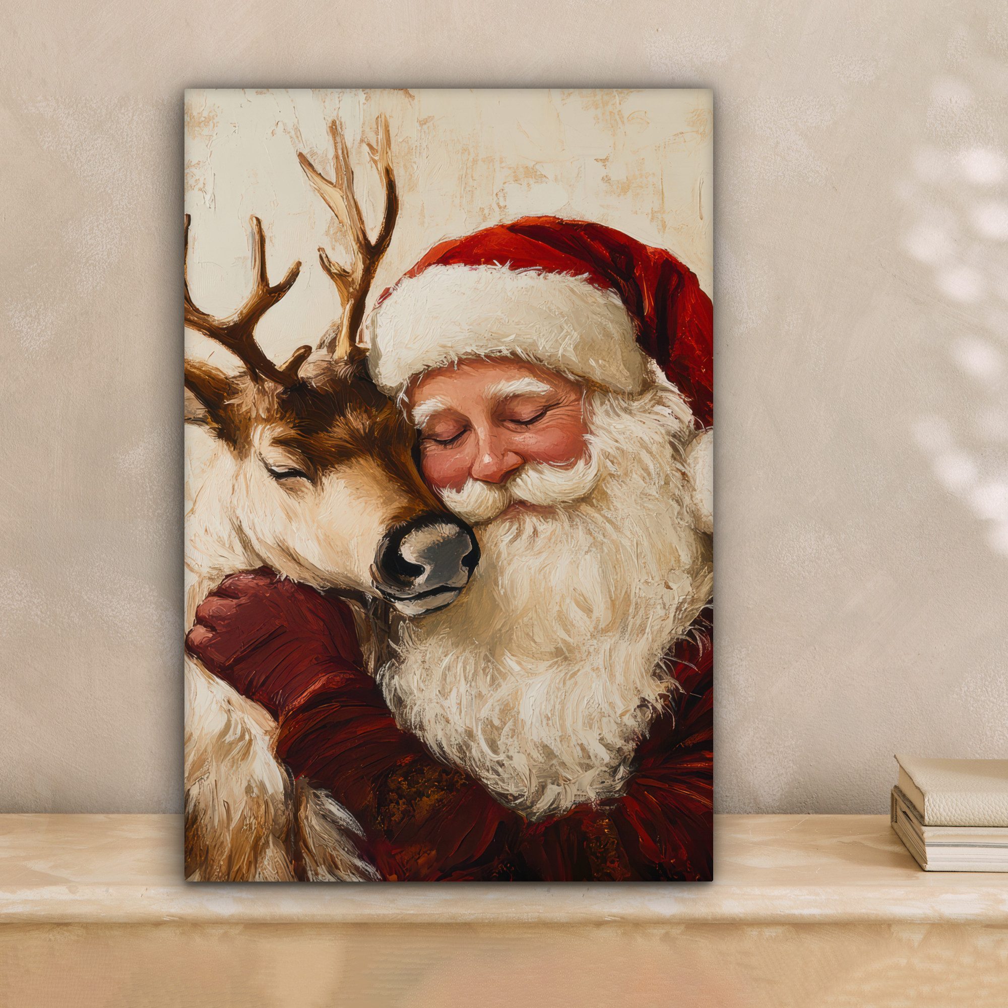 OneMillionCanvasses® Leinwandbild Weihnachtsmann - Rentier - Weihnachten, F günstig online kaufen