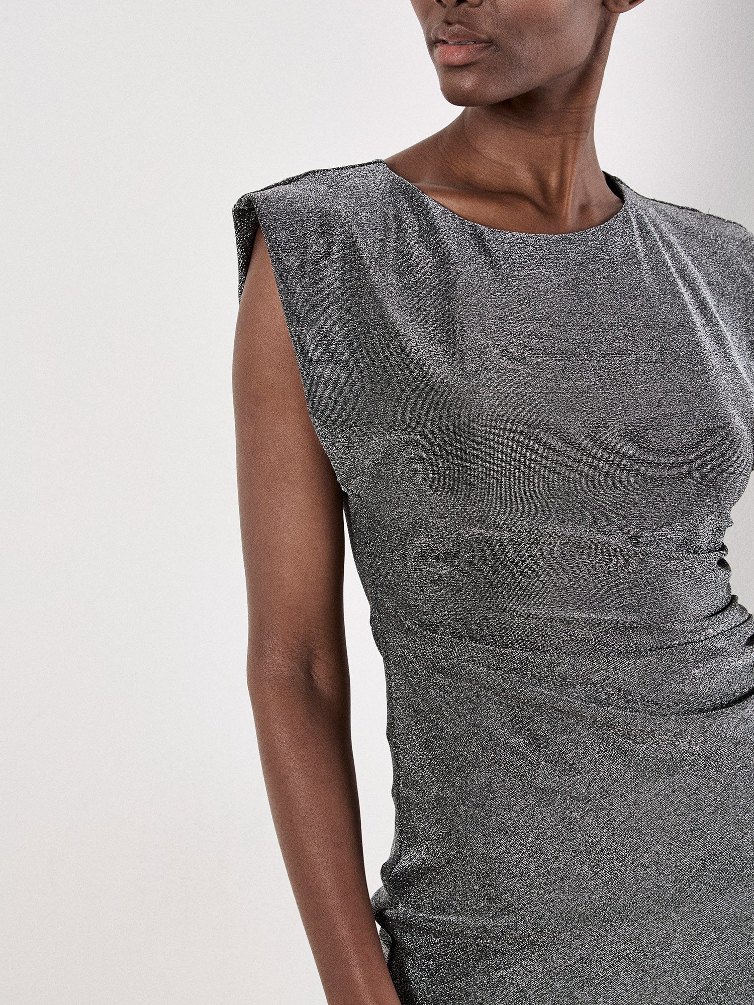 Apricot Partykleid Glitzerkleid mit Flügelärmeln