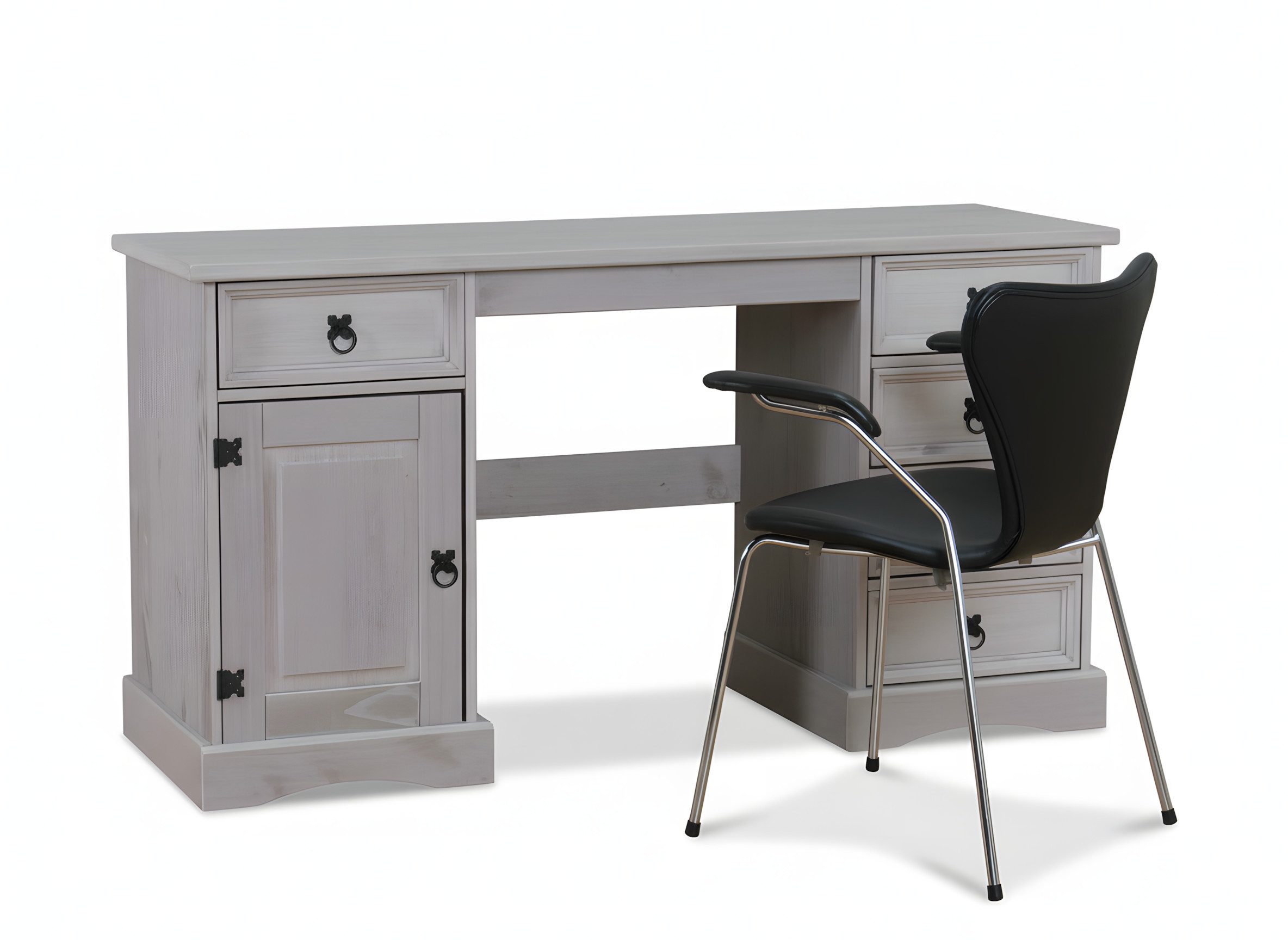 ebuy24 Schreibtisch New Mexico Schreibtisch Breite 141 cm, Höhe 76 cm