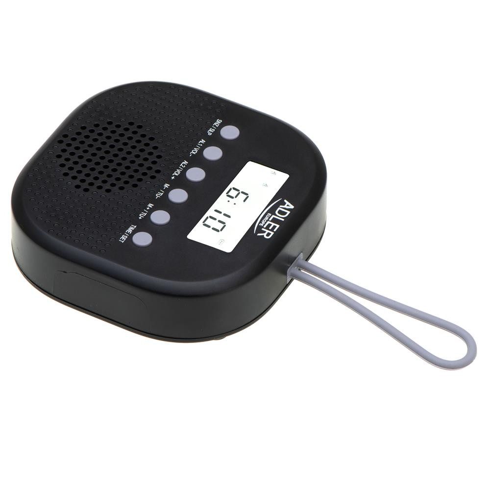 Adler AD 1912 Radio (Wasserdichtes Universalradio, Batteriebetrieben, Radiowecker, schwarz) – Bild 4 von 5