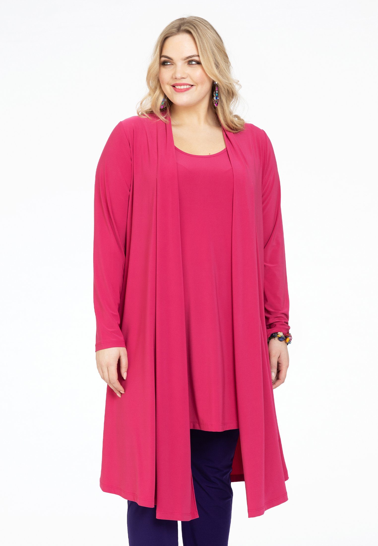 Größen Cardigan Yoek Große pink