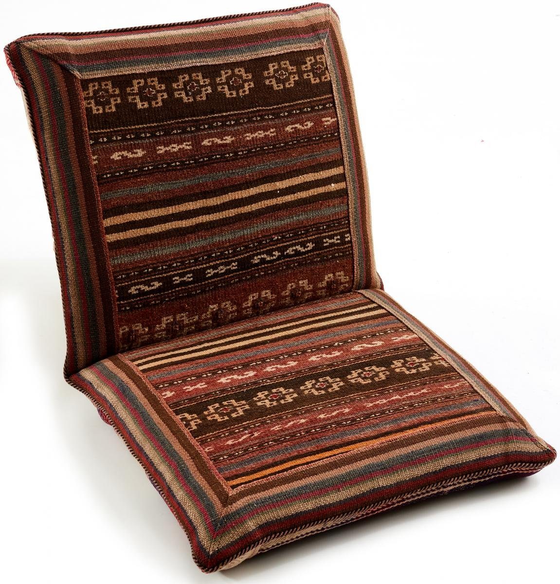 Orientteppich Kelim Seat Cushion 66x116 Handgeknüpfter Orientteppich, Nain Trading, rechteckig, Höhe: 3 mm