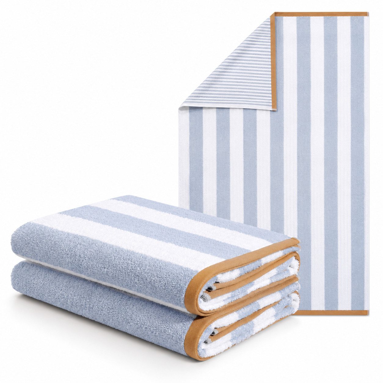 OTTO home Strandtuch Elenna, 100% Baumwolle, flauschig und weich, 500 gr/m², Frottier (2-St), Strandtücher 90x180cm, Streifen, modern