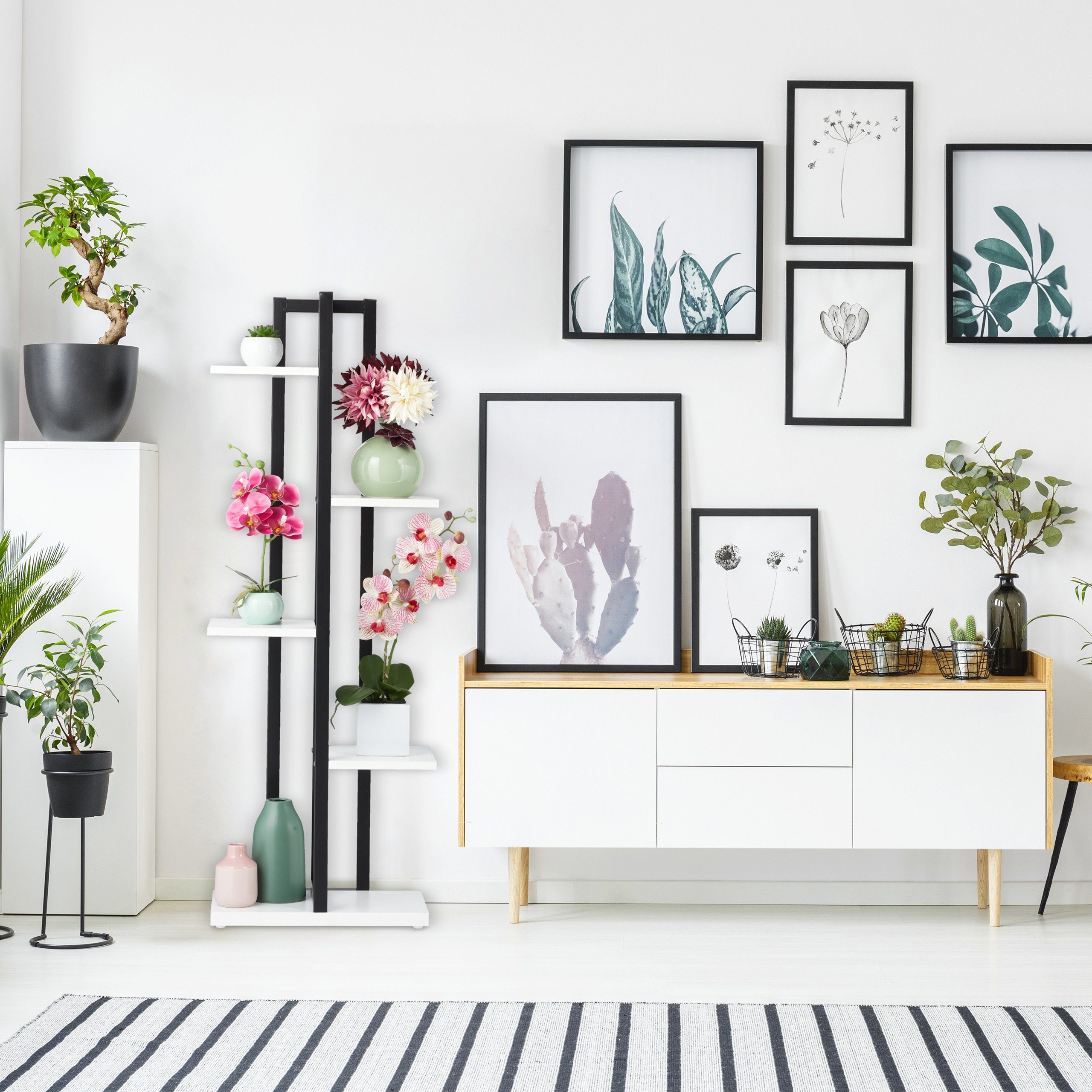 relaxdays Blumenständer Pflanzenregal mit 5 Ablagen, günstig online kaufen